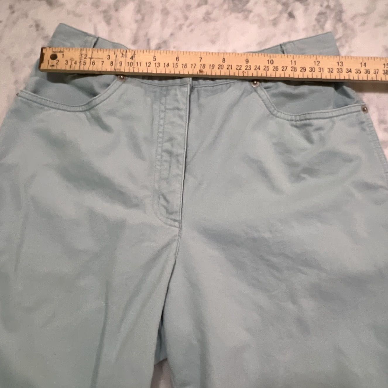 Pendleton Pendleton Women's Pants Size 6 Cotton Light Blue Ankle High Rise Zipper Button Office Dress Size 28" / US 6 / IT 42 - 7 Thumbnail