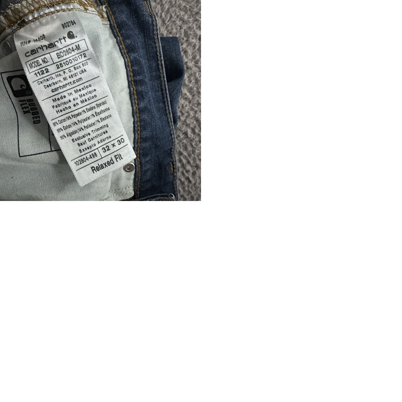 Carhartt Carhartt Jeans Blue 32x30 Relaxed Fit 5 Pocket Cotton Denim Mens Straight Rugged Flex Inseam 29 in Size US 32 / EU 48 - 10 Thumbnail