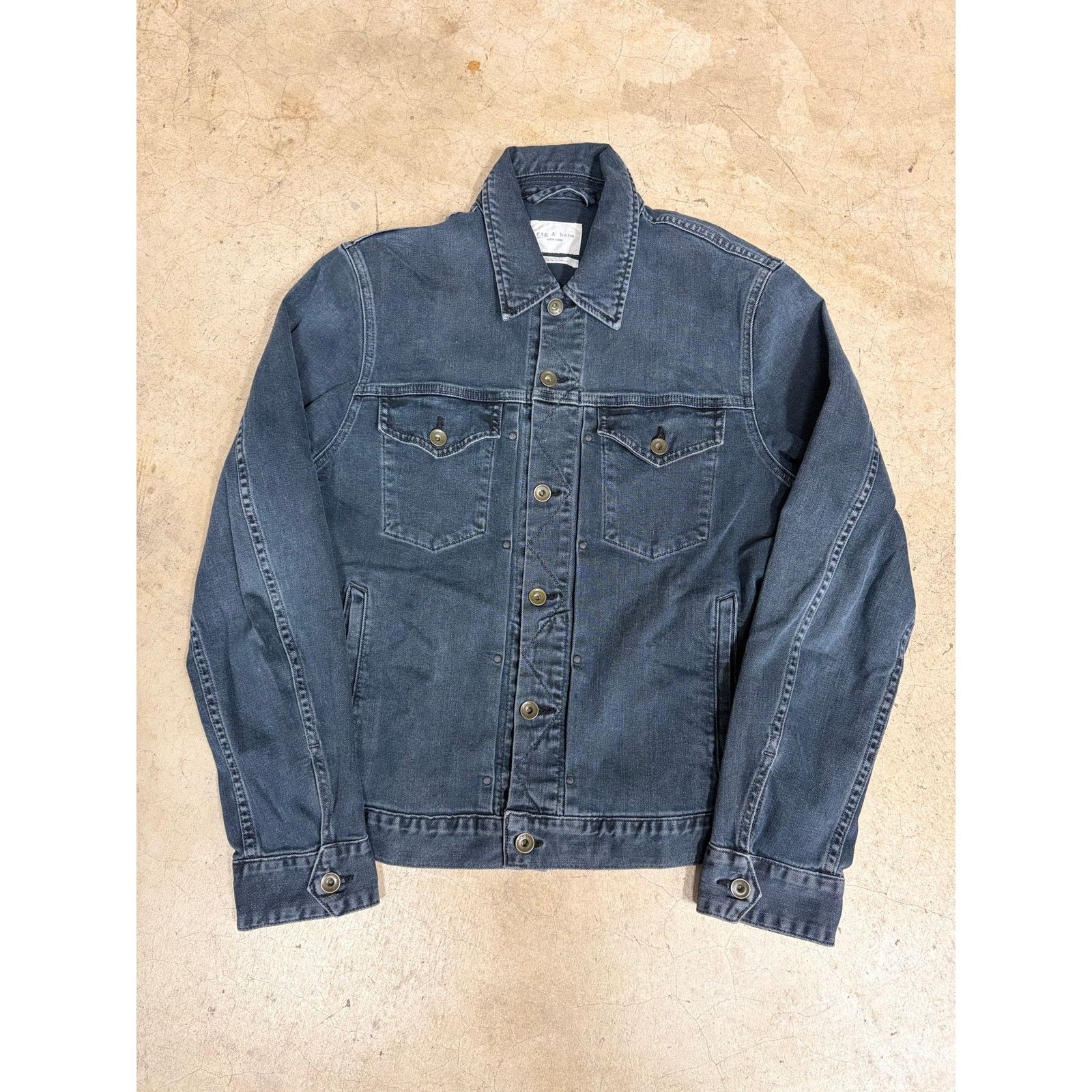 Rag & Bone Rag & Bone Men's Definitive Denim Trucker Jacket Dark Indigo Size US M / EU 48-50 / 2 - 1 Thumbnail
