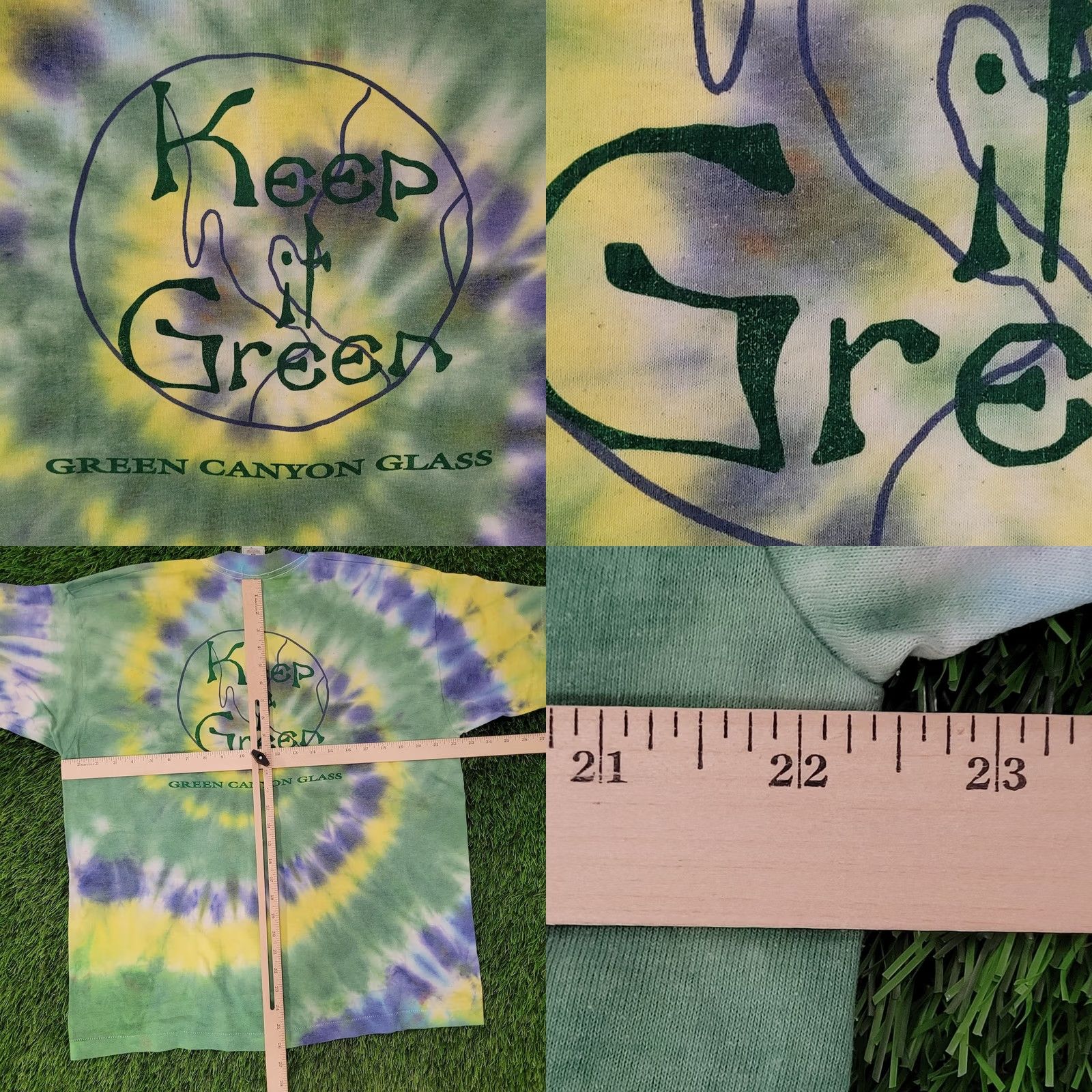 Fruit Of The Loom VINTAGE 90s Grand Canyon Glass Tie-Dye Shirt XL Cropped Crew Neck Graphic Tee Men Size US XL / EU 56 / 4 - 8 Thumbnail