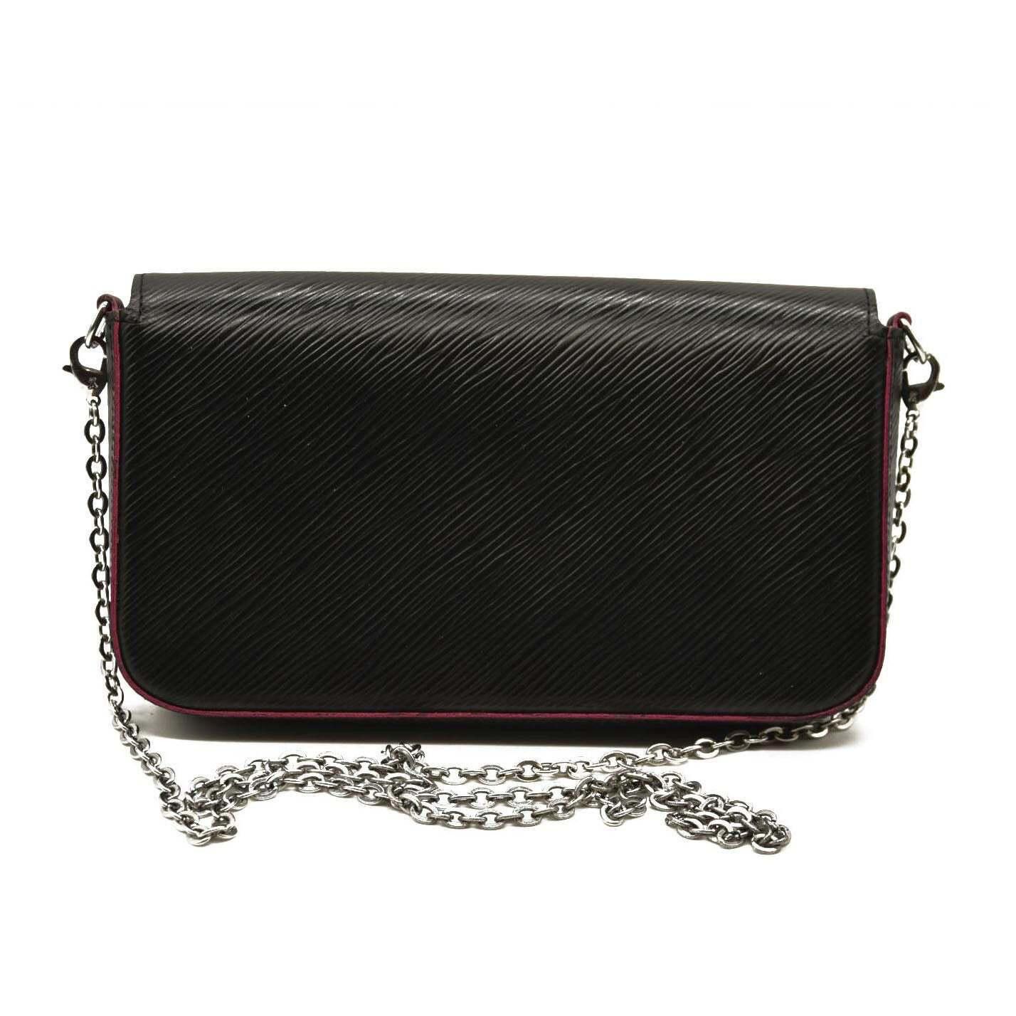 Louis Vuitton Louis Vuitton Epi Pochette Felicie Black Hot Pink Size ONE SIZE - 3 Thumbnail