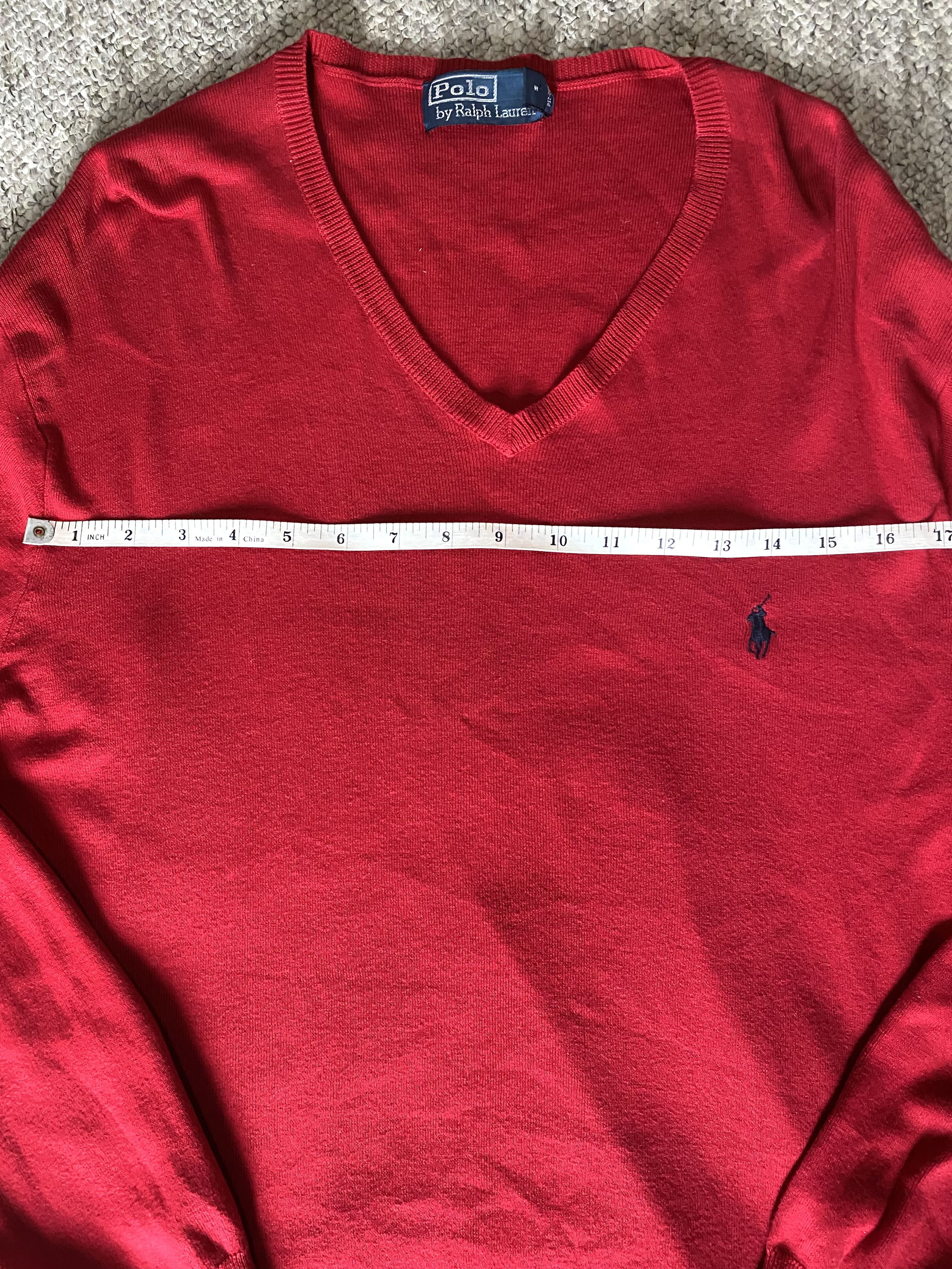 Polo Ralph Lauren Polo Ralph Lauren red extra large V Neck Jumper / sweater Size US XL / EU 56 / 4 - 5 Thumbnail