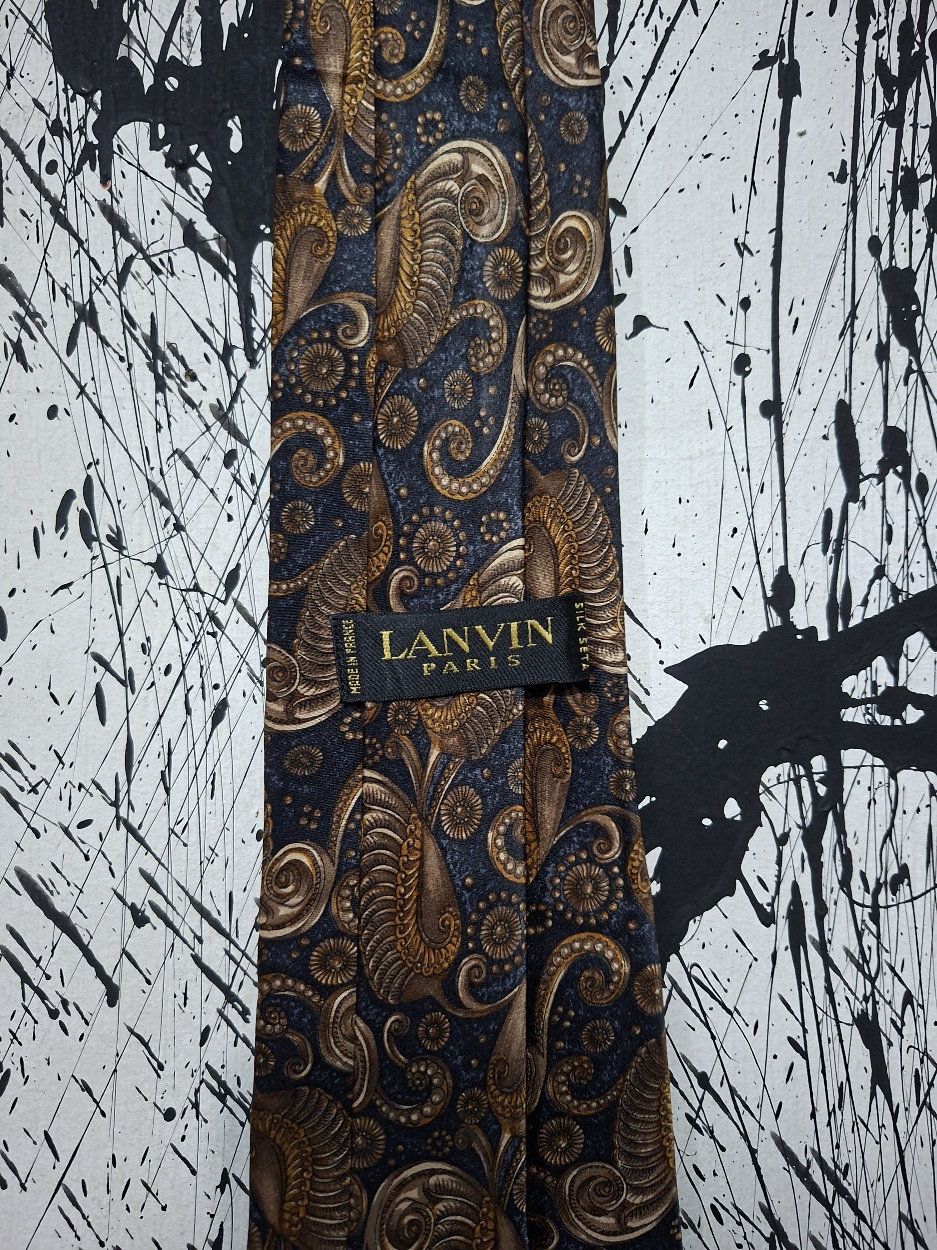 Lanvin LANVIN PARIS PAISLEY PATTERN 100% SILK TIE Size ONE SIZE - 3 Thumbnail