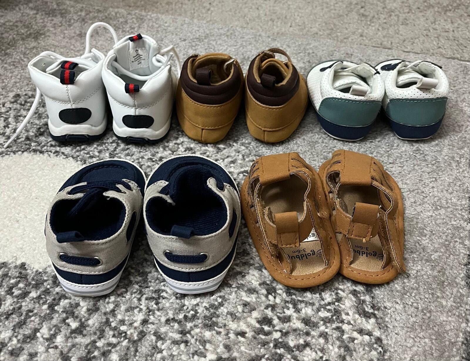 Other Baby Shoe Bundle 3-6M 5 Pairs Sneakers Sandals Lot Size ONE SIZE - 3 Thumbnail
