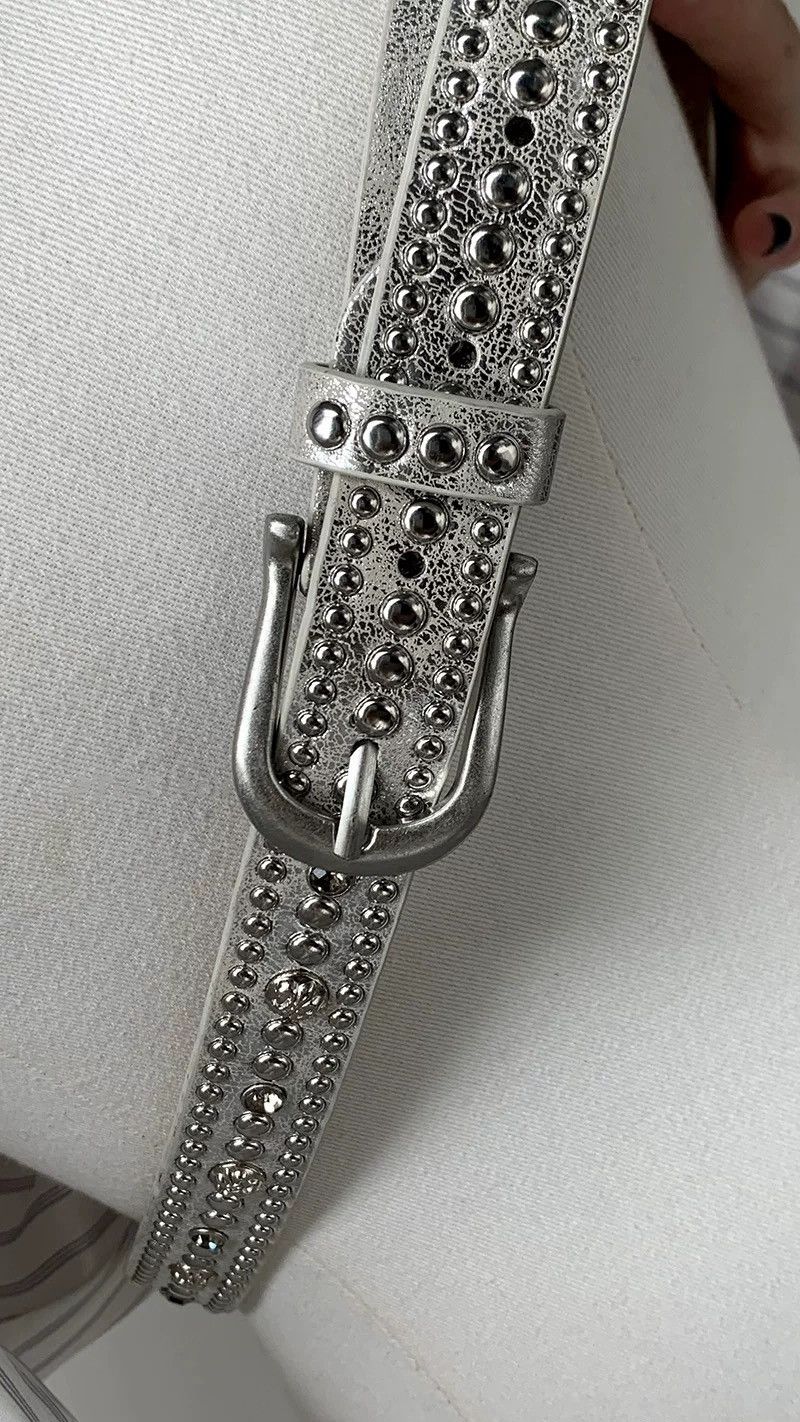 Japanese Brand × Vintage Retro punk rhinestone studded rivet cracked belt Size ONE SIZE - 4 Thumbnail