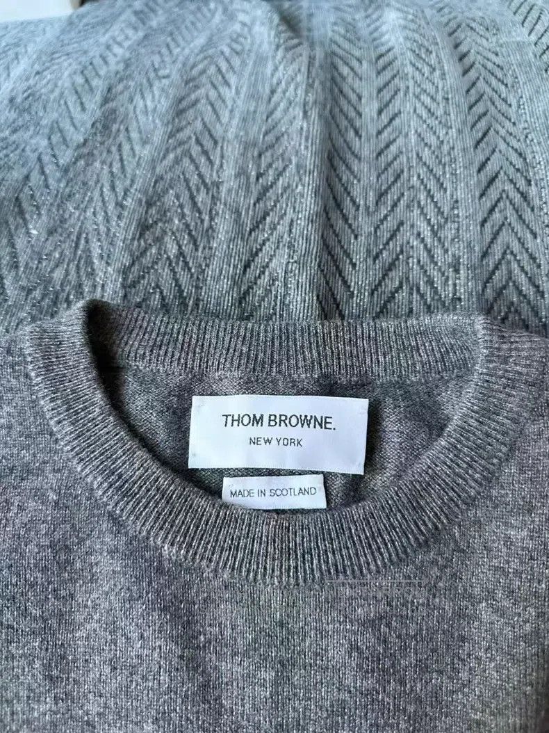 Thom Browne Thom Browne Medium Gray Cashmere Sweater Size US S / EU 44-46 / 1 - 3 Thumbnail