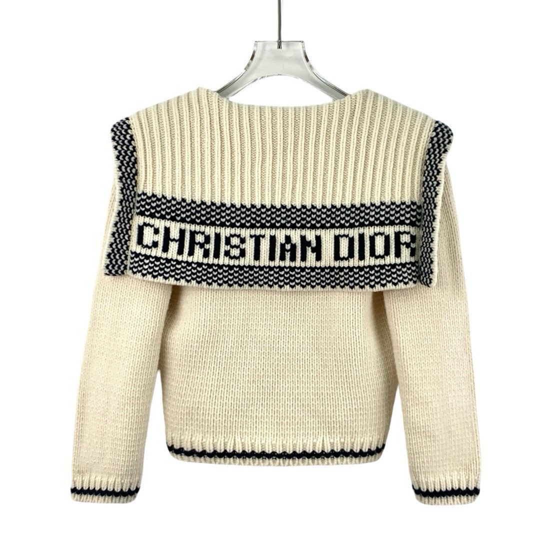 Dior Dior beige logo monogrammed appliquéd wool knit cardigan Size XS / US 0-2 / IT 36-38 - 2 Thumbnail
