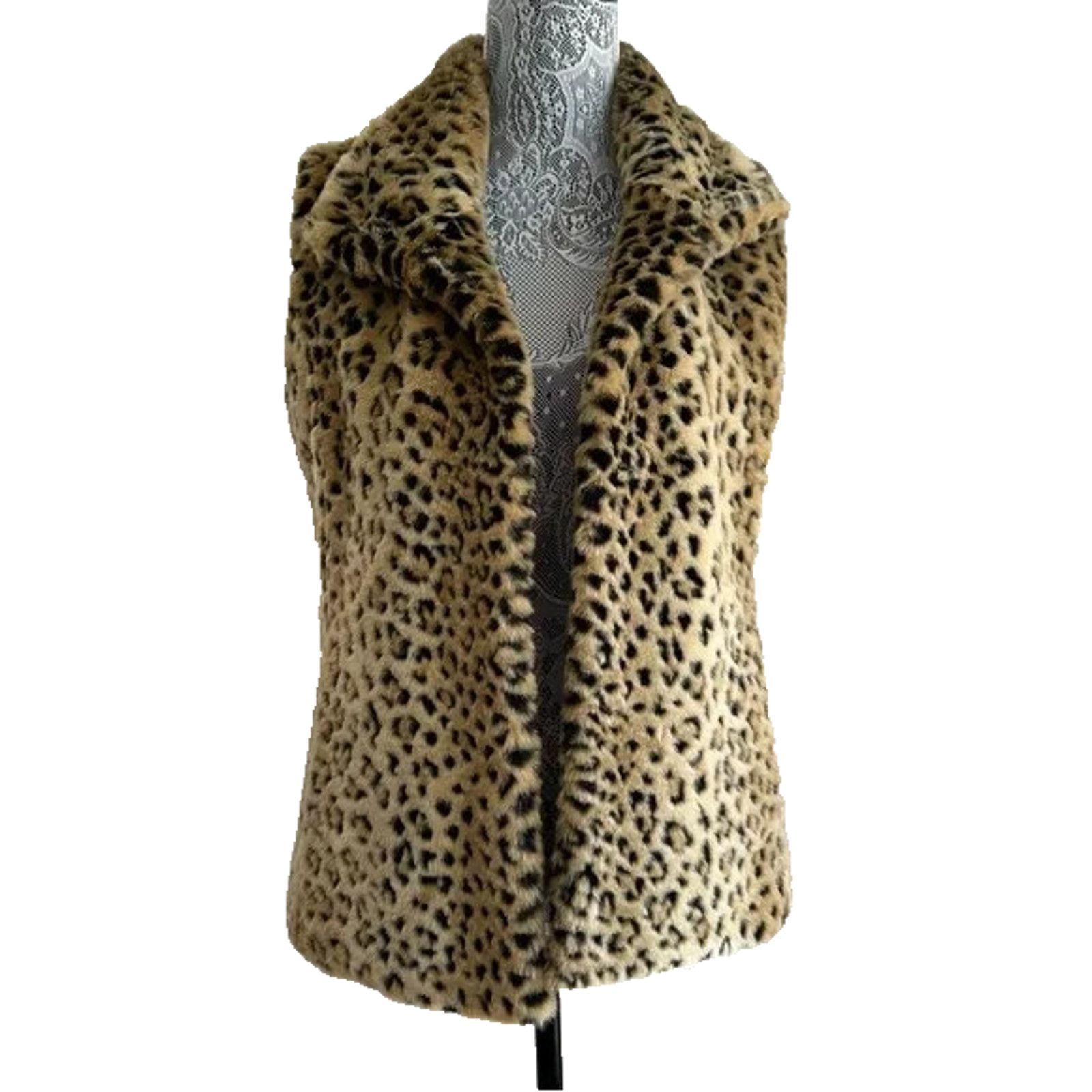 Other KRISTEN BLAKE FAUX FUR CHEETAH PRINT RETRO MOD GROOVY VEST L Size L / US 10 / IT 46 - 1 Thumbnail