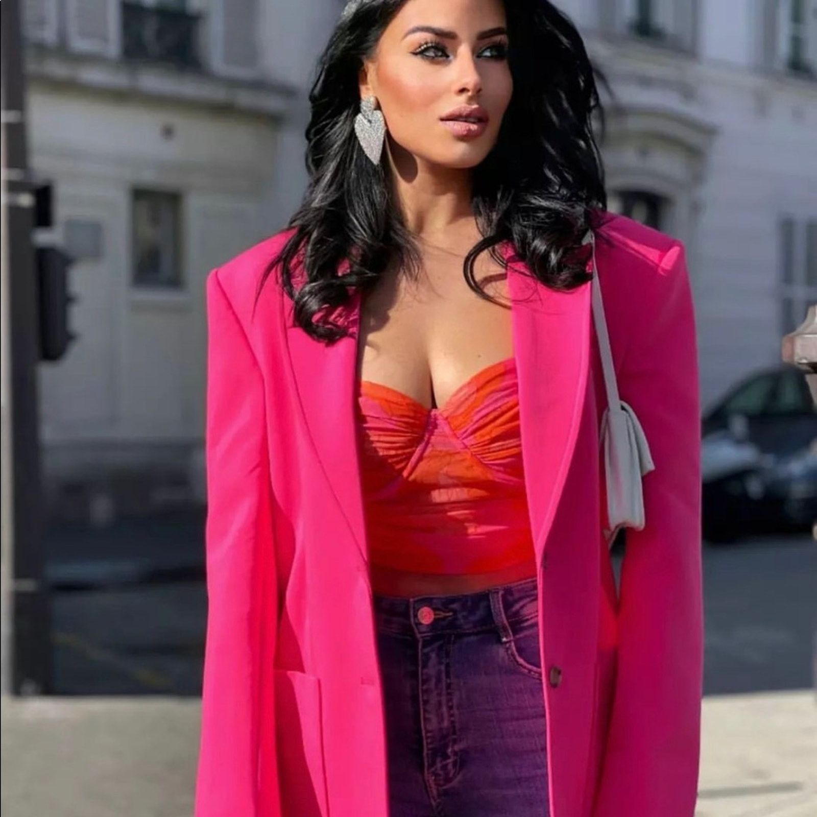 Zara ZARA BLOGGER FAVORITE MENSWEAR STYLE BLAZERNEON PINK Size S / US 4 / IT 40 - 7 Thumbnail
