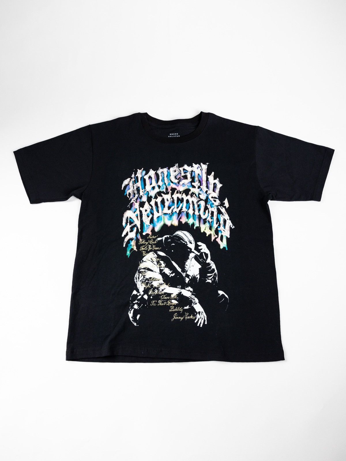 image of Drake Honestly Nevermind Album Tee in Black, Men's (Size 2XL)