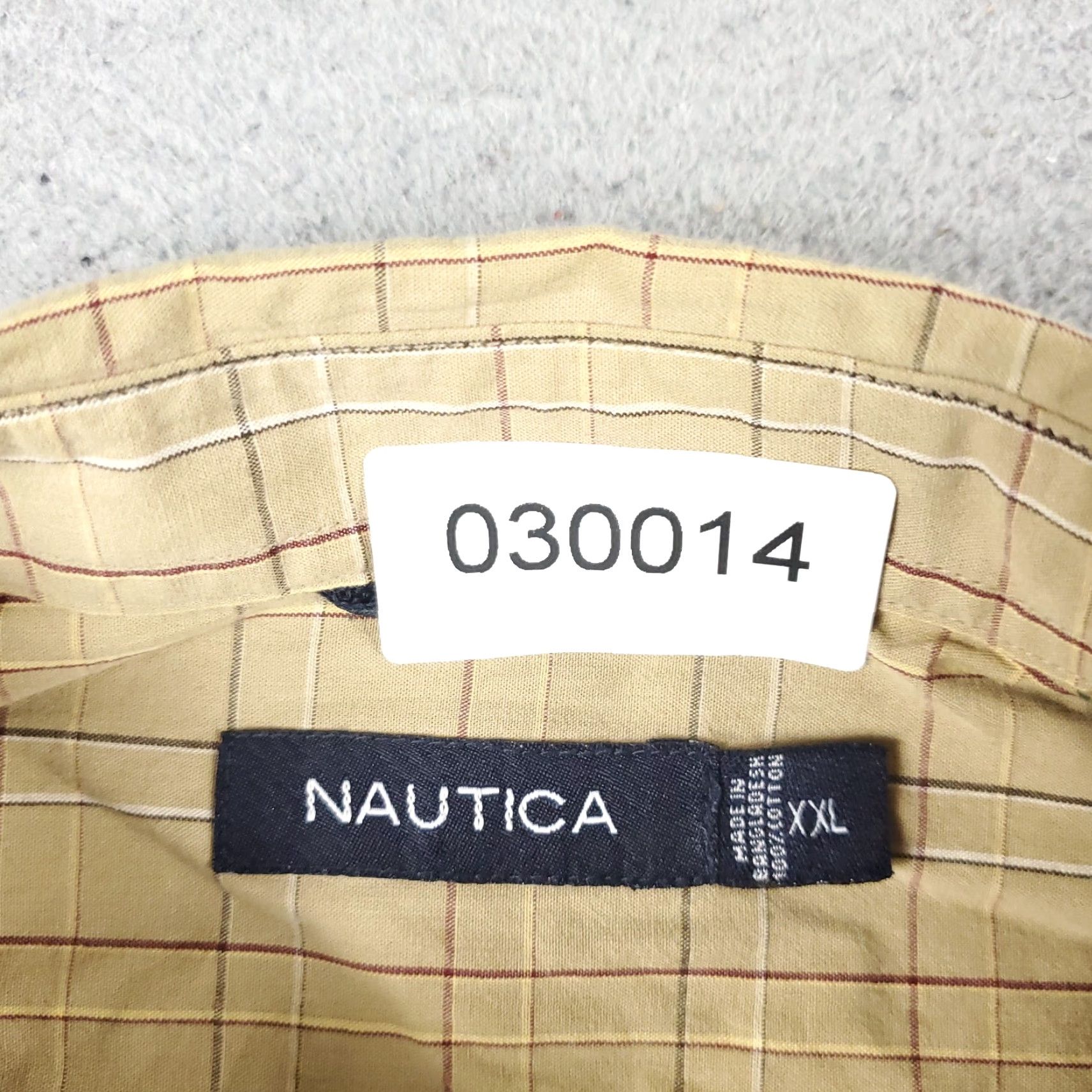 Nautica Nautica Shirt Mens Size 2XL Beige Plaid Casual Button Up Long Sleeve Size US XXL / EU 58 / 5 - 8 Thumbnail