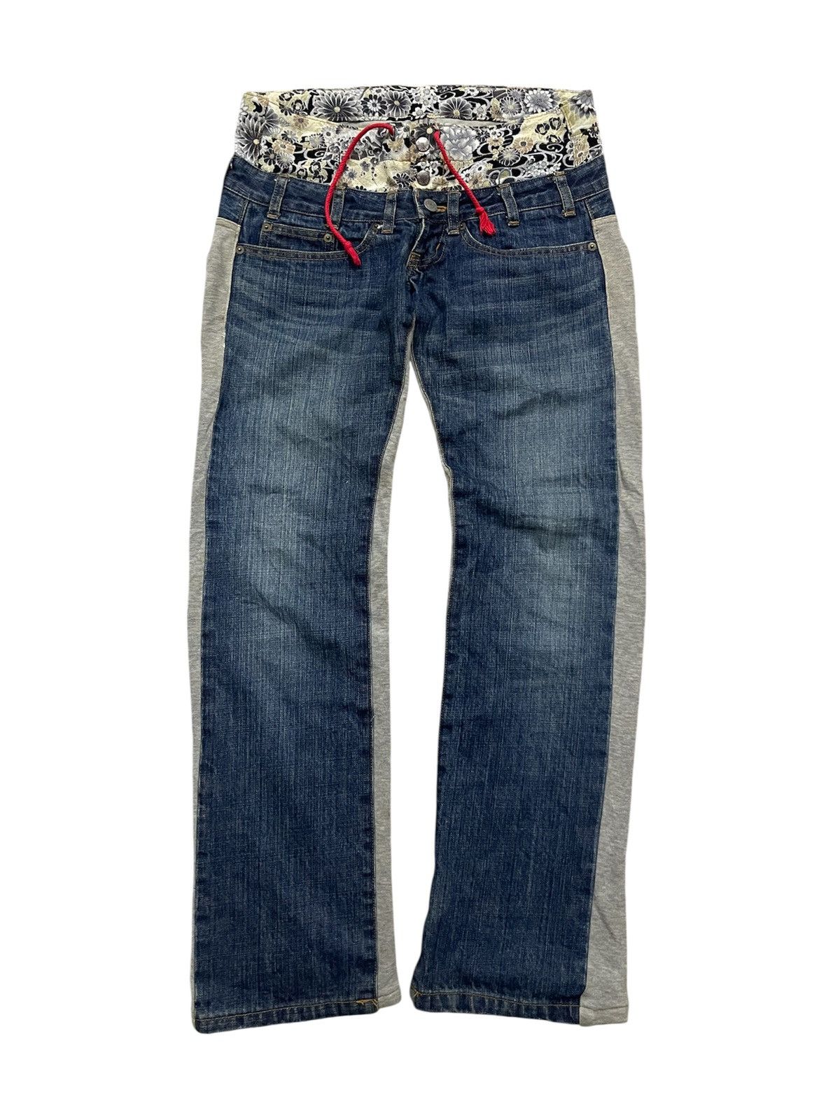 Karakuri Tamashii 90s CHIGIRI DOUBLE WAIST RARE COTTON/DENIM JEANS Size US 31 - 2 Thumbnail