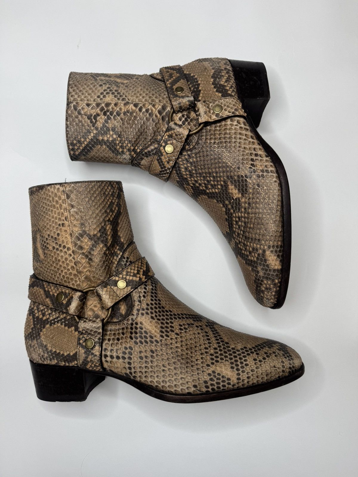 Saint Laurent Paris Saint Laurent Python Harness Boots Size 44