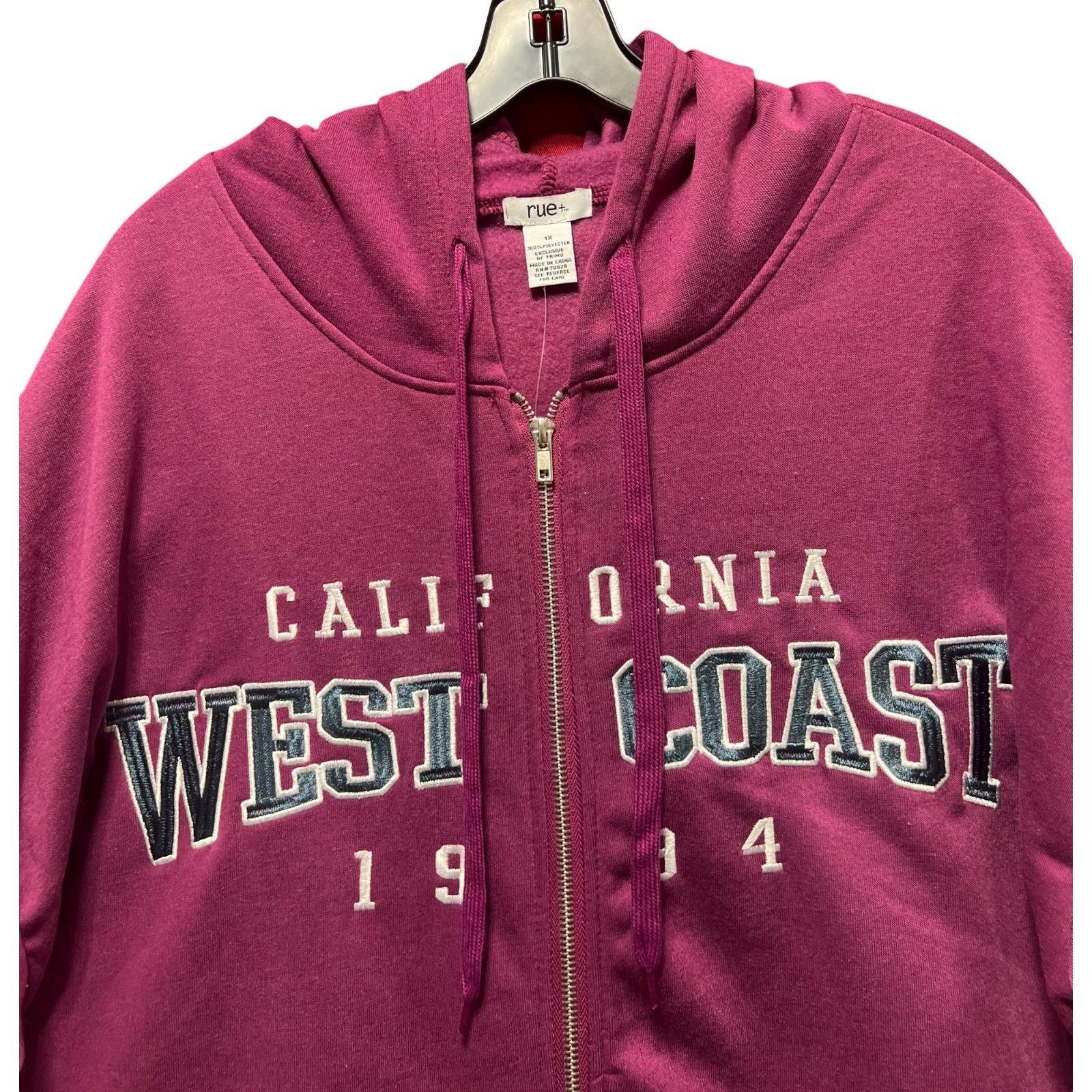 rue21 Rue 21 - Women's Long Sleeve Hooded Sweatshirt - Purple - 1X Size XL / US 12-14 / IT 48-50 - 11 Thumbnail