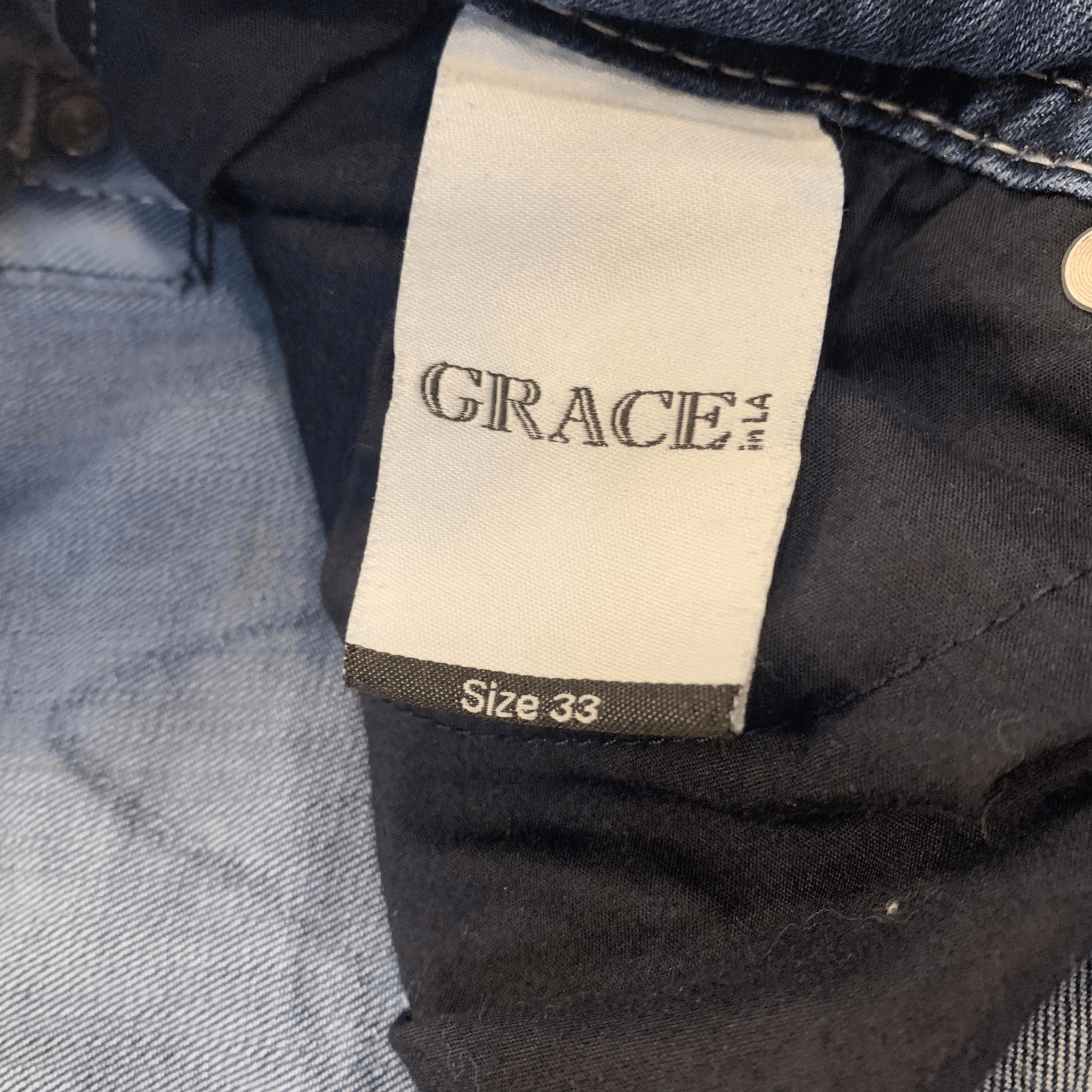 Grace in LA Y2K Chunky Stitch Embellished Bootcut Jeans | 33" | Grace Size 33" - 3 Thumbnail