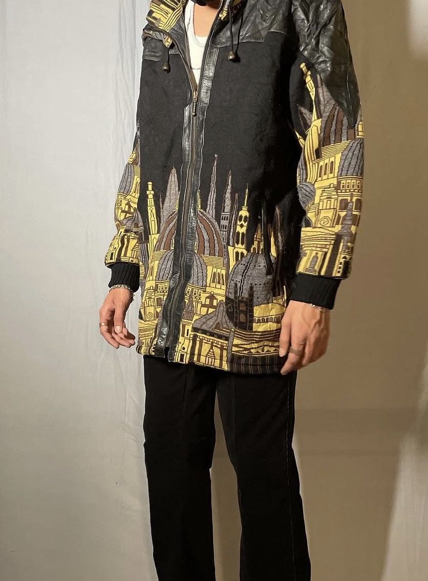 Japanese Brand 💥VINTAGE PAPPER PLAIN ART ARCHITECTURAL MOTIF KNIT JACKET Size US M / EU 48-50 / 2 - 9 Thumbnail
