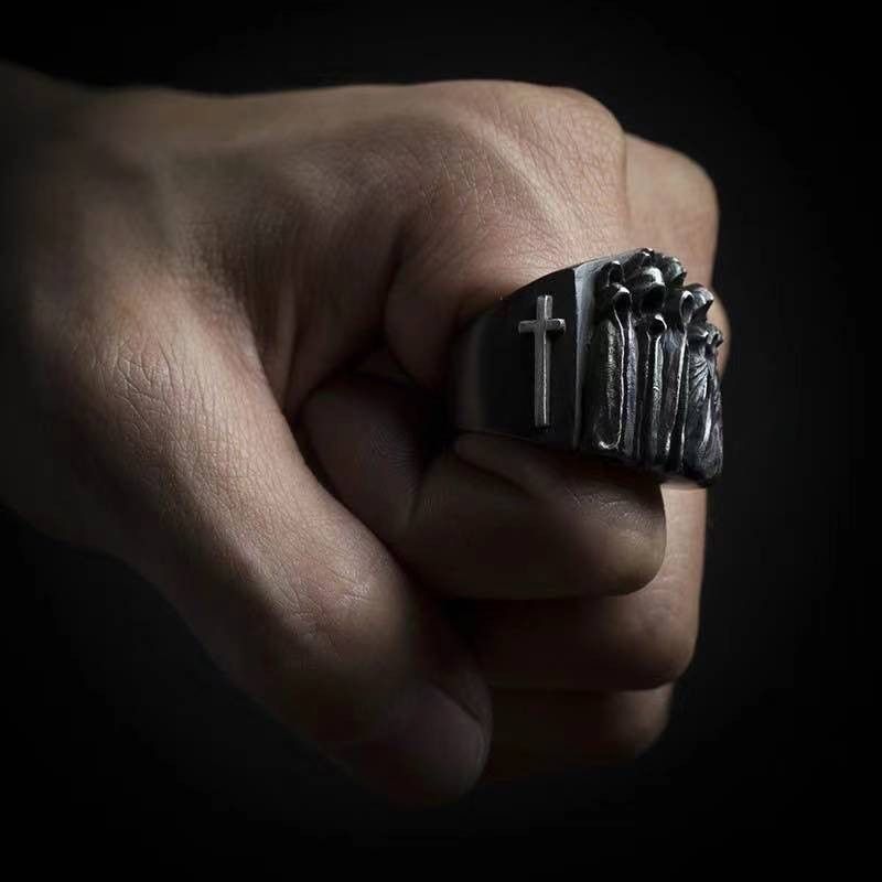 Jewelry Ghoust Dark Jewelry Rings Open Size Chrome Ring (Size 7-13) Size ONE SIZE - 5 Thumbnail
