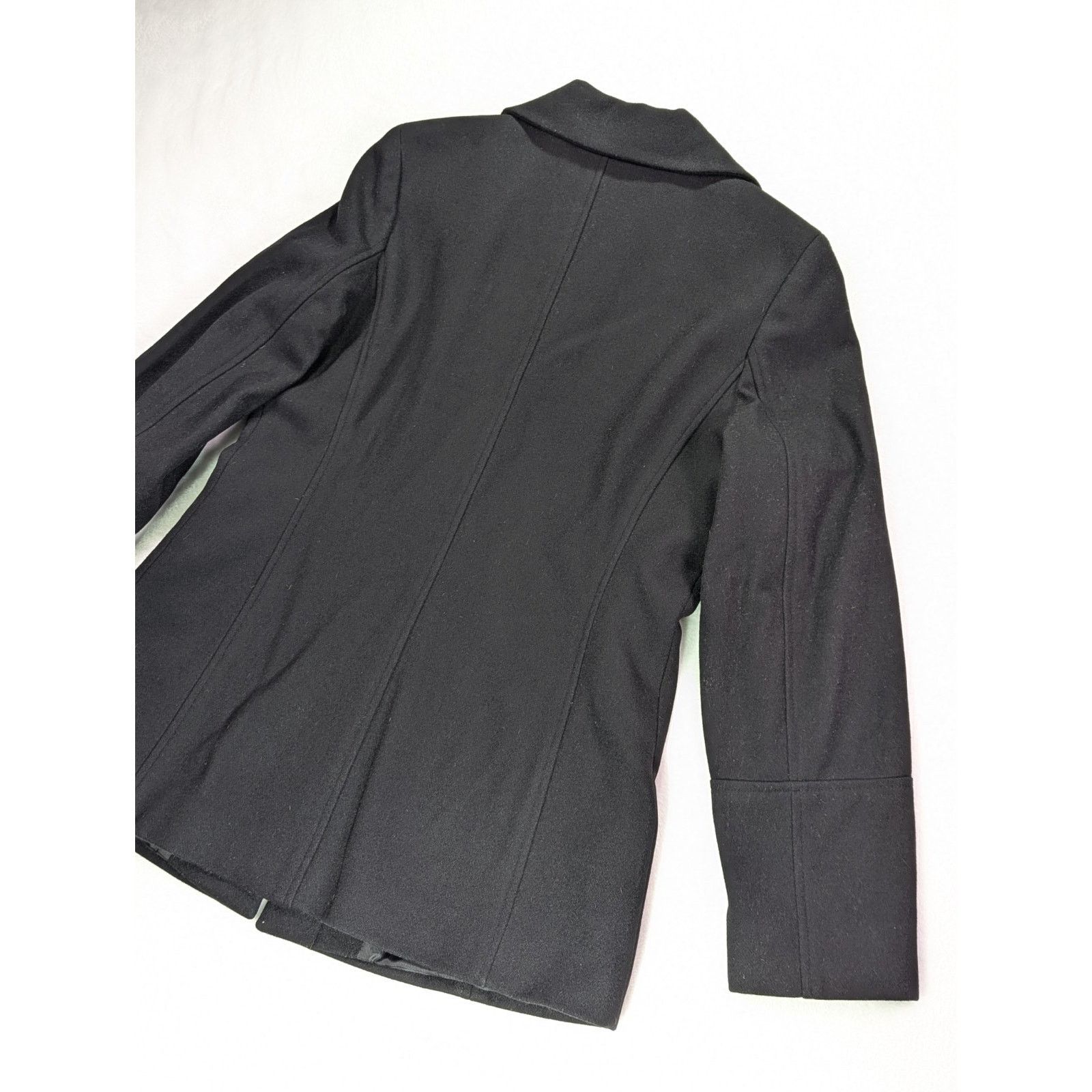 Express Size 7/8 Black Wool Coat Hidden Button Placket VTG Y2K Size M / US 6-8 / IT 42-44 - 11 Thumbnail