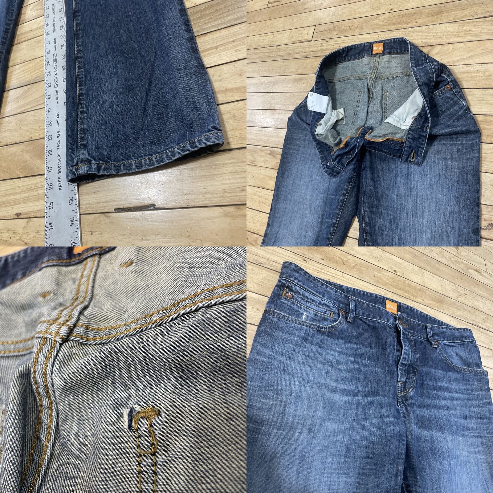 Hugo Boss HUGO BOSS Orange Jeans Men W34 L34 Blue Straight Stretch Zip Fly Denim 34/34 Jeans Size US 34 / EU 50 - 9 Thumbnail