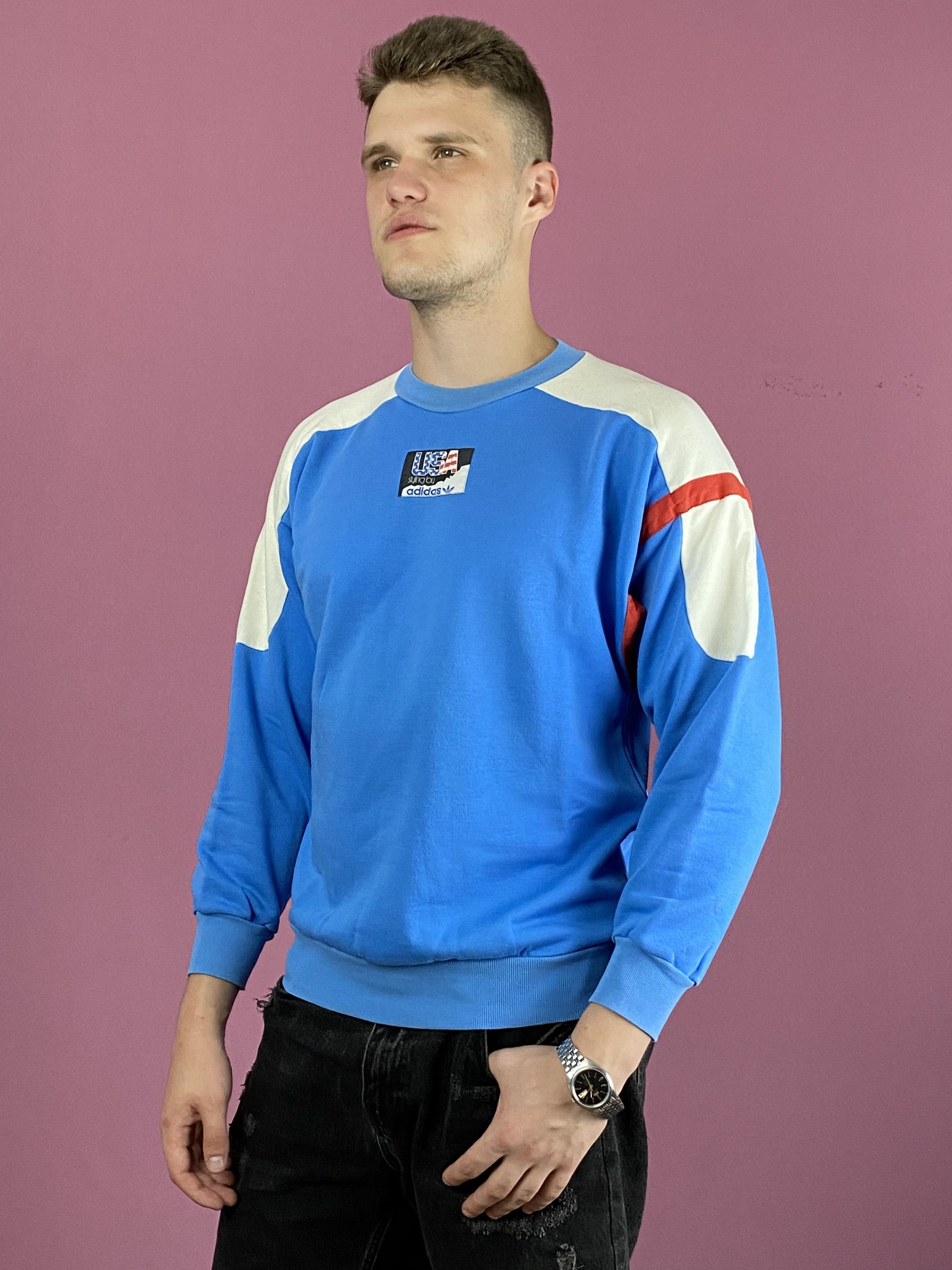 Adidas × Vintage 90s Adidas USA Vintage Men's Sweatshirt - Size S Size US S / EU 44-46 / 1 - 2 Thumbnail