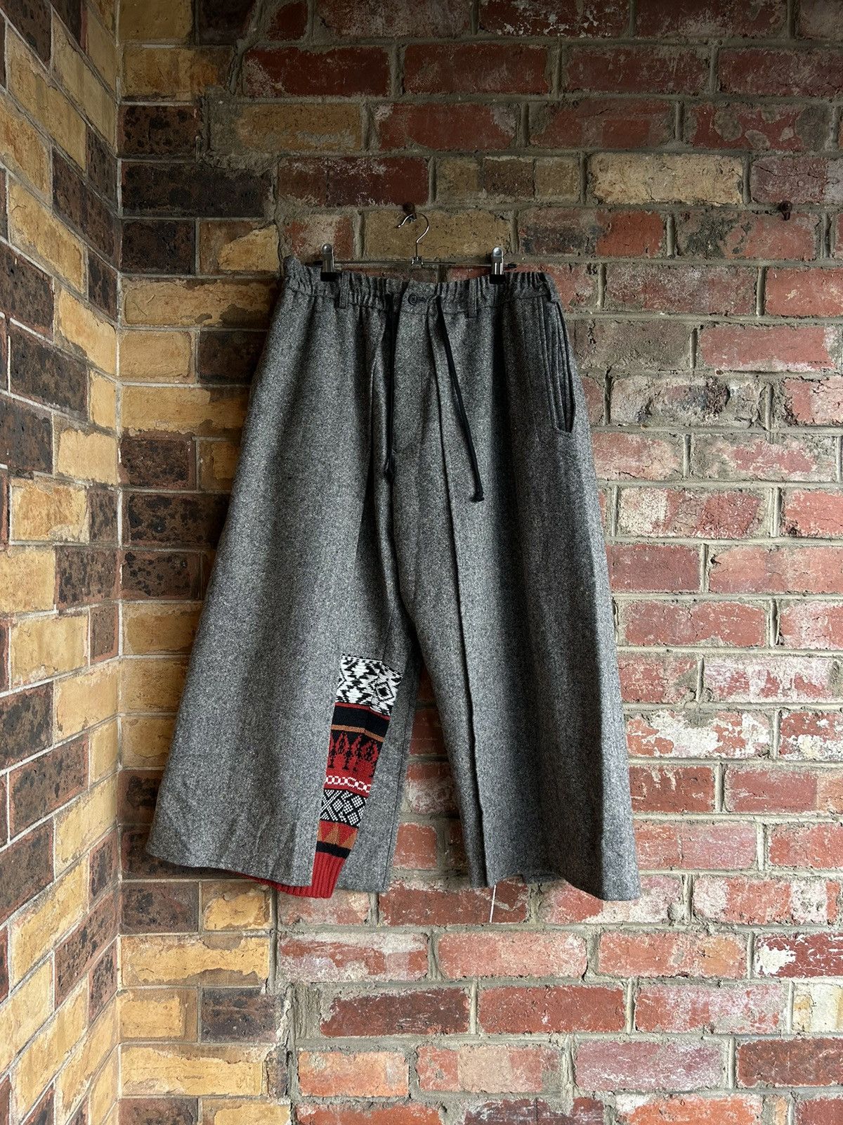Yohji Yamamoto Nep Tweed Nordic Pattern Wrap Pants | Grailed