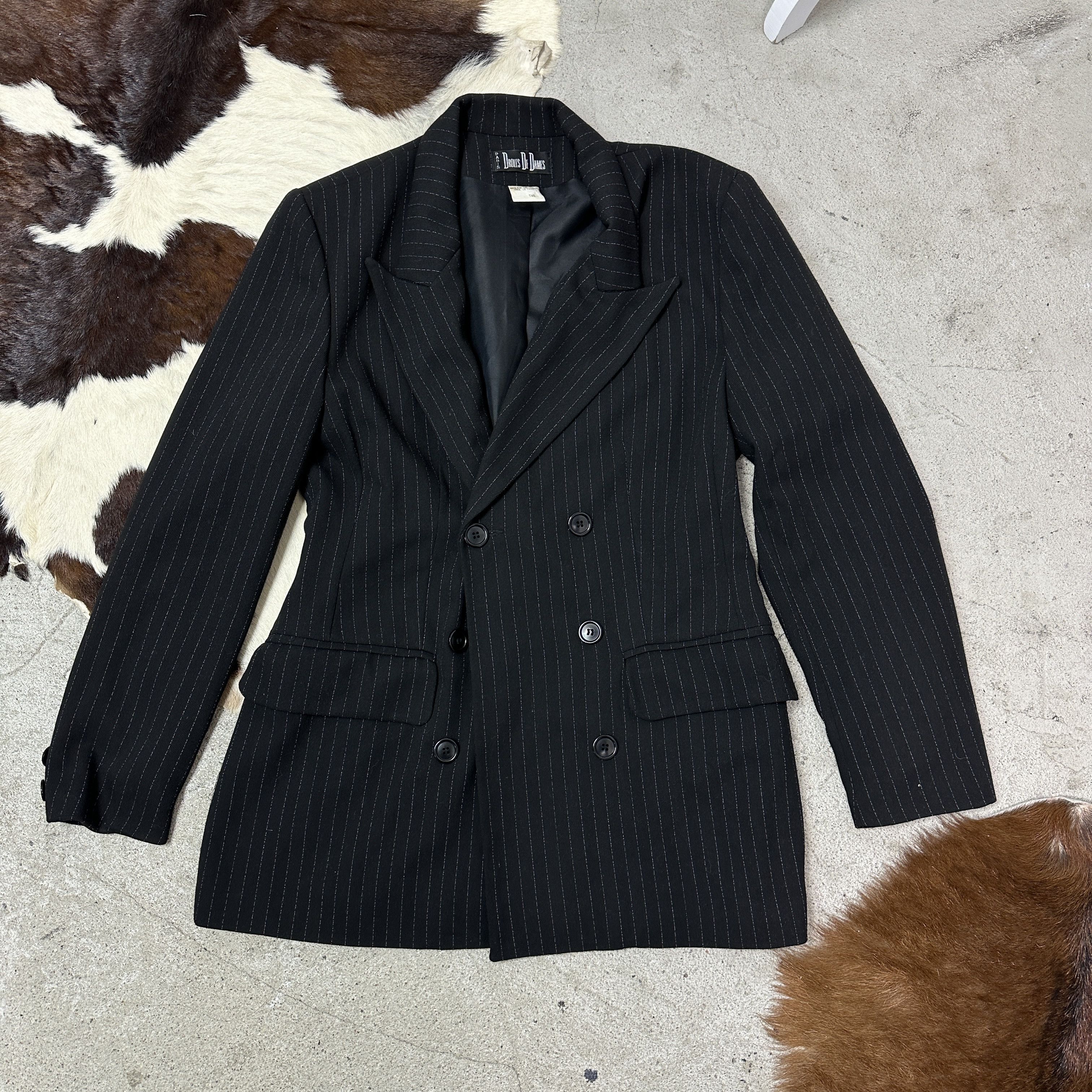 Vintage Vintage Classy Pinstripe Two-Row Blazer Y2K Size L / US 10 / IT 46 - 2 Thumbnail