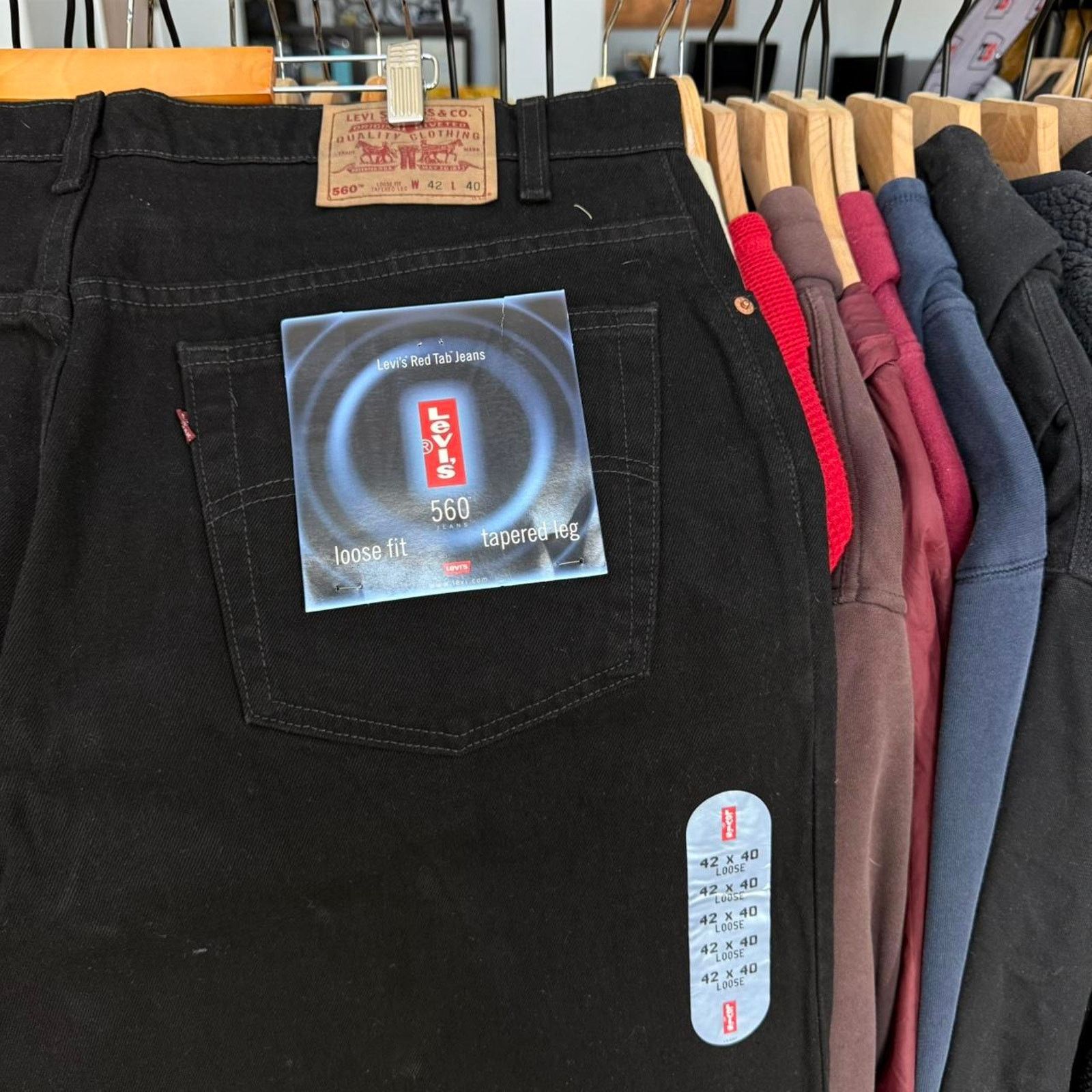 Levi's Vintage 1998 Levi's 560 NEW With Tags Black Denim Jeans Size US 42 / EU 58 - 3 Thumbnail