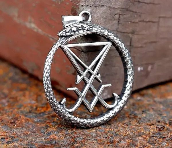 Goth Money Lucifer Symbol Steel Pendant + Chain goth satanic punk y2k Size ONE SIZE - 4 Thumbnail