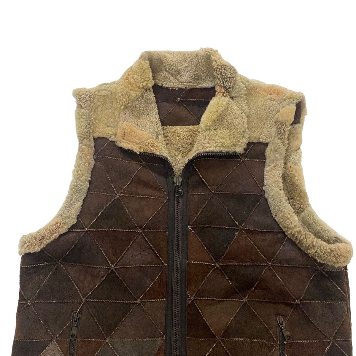 Japanese Brand × Leather ✨Nice design All American patchwork leather vest jacket Size US M / EU 48-50 / 2 - 5 Thumbnail