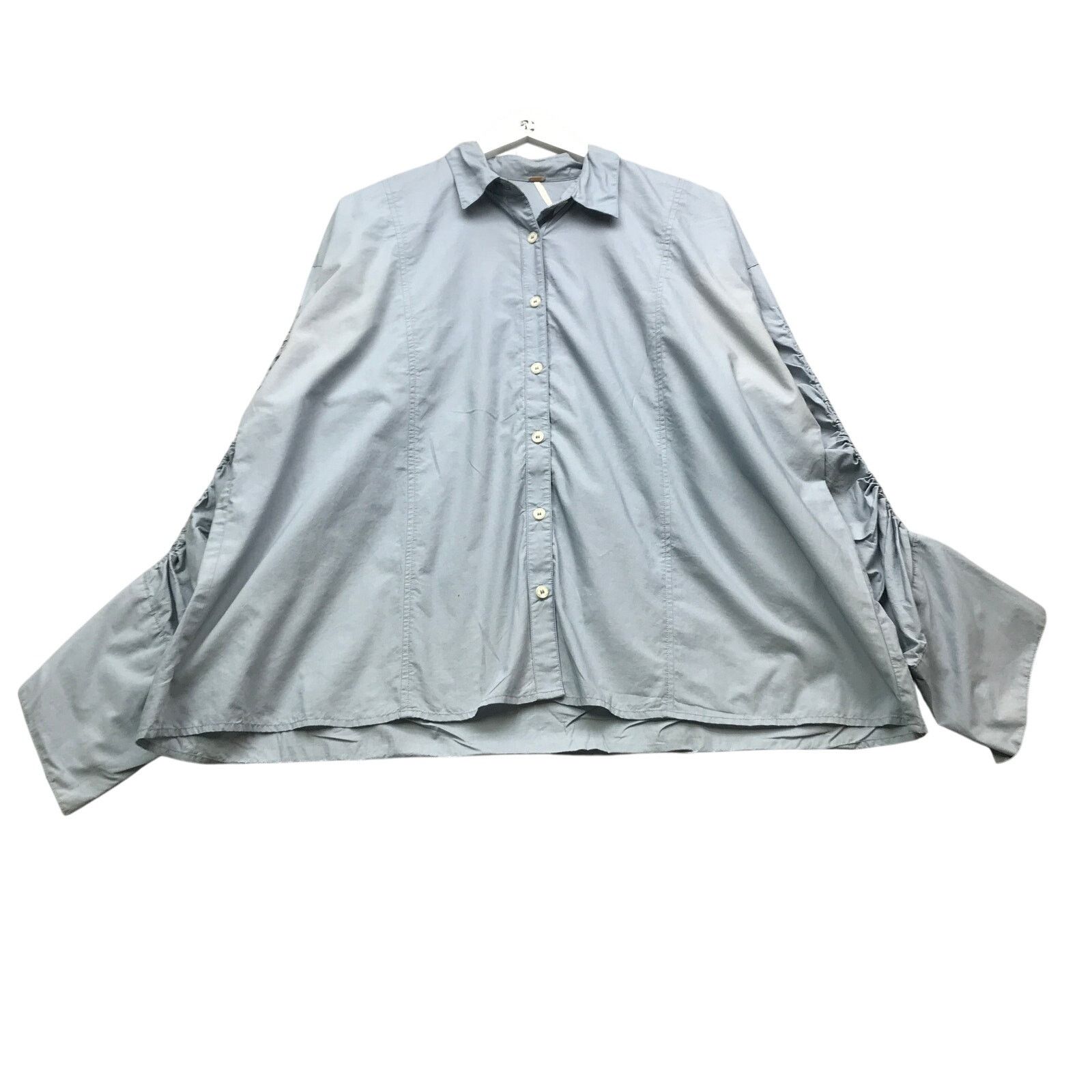 Free People Free People Brown Eyed‎ Girl Blue Poplin Shirt Women M Size M / US 6-8 / IT 42-44 - 1 Thumbnail