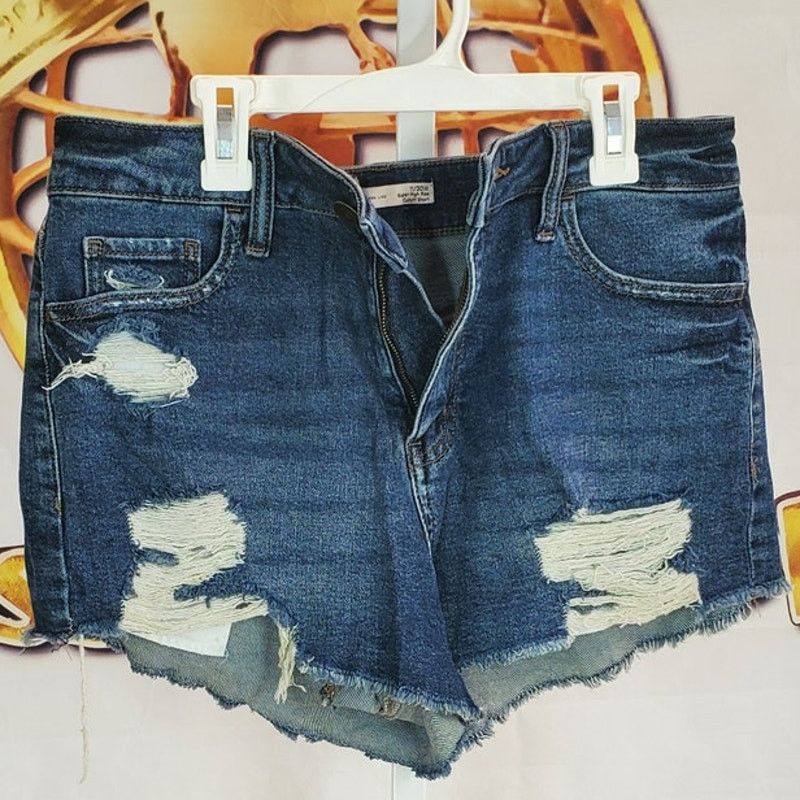 Other SO Dark Blue Distressed High Rise Cutoff Shorts Size 11 Size 34" / US 12 / IT 48 - 1 Thumbnail