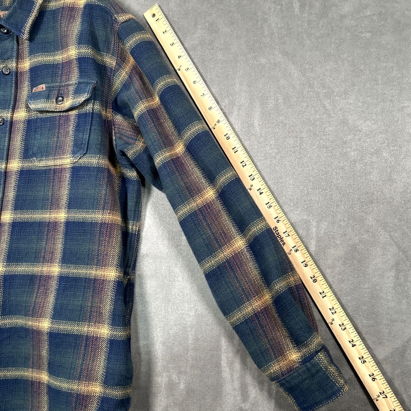 Orvis Orvis Mens XL Plaid Flannel Shirt Long Sleeve Button Up Cotton Shacket Size US XL / EU 56 / 4 - 7 Thumbnail