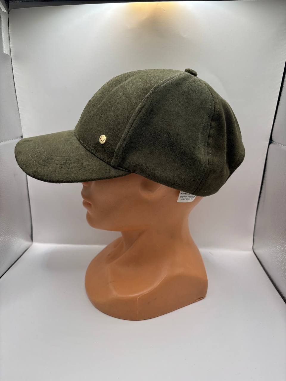 River Island River Island Suede Texture Cap-Olive Green w/Gold Hardware Size ONE SIZE - 2 Thumbnail