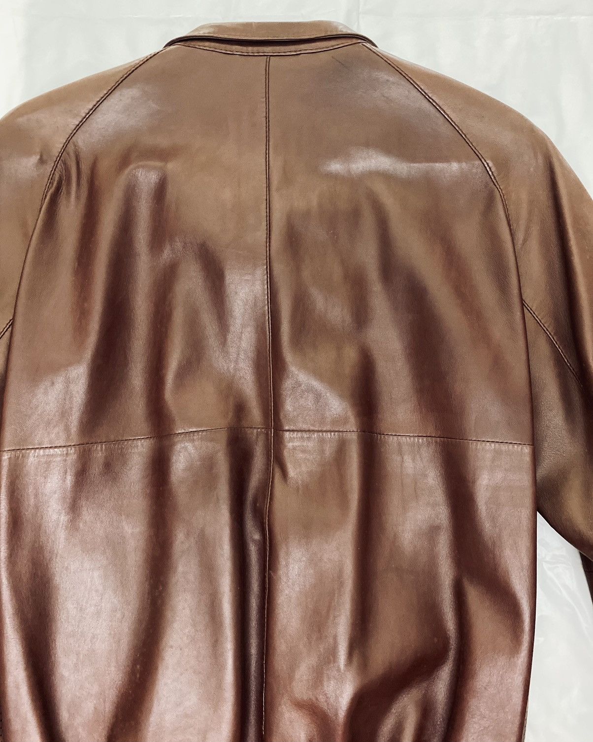 Malo Malo 🇮🇹 Mocha French Calfskin Pinhole Front Bomber 48 NWT Size US M / EU 48-50 / 2 - 16 Thumbnail