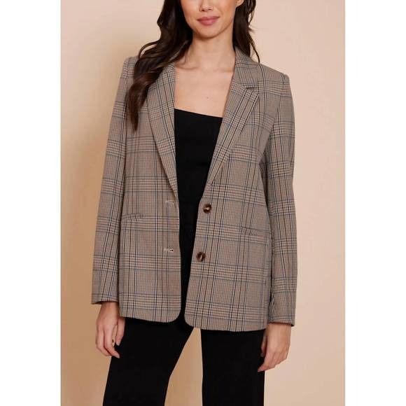 Lucy Paris Women’s Sherlock Plaid Blazer Blue Plaid Size XS