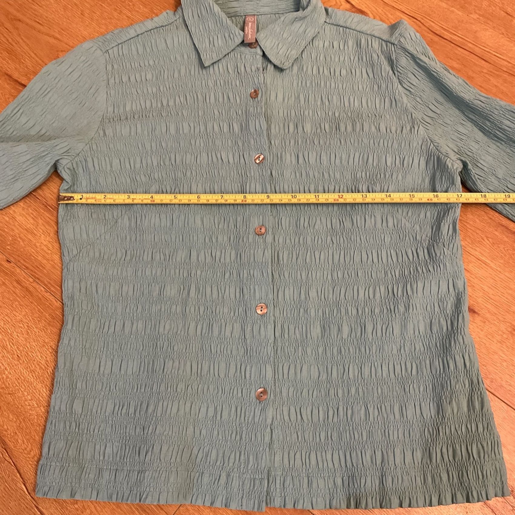 Vintage VINTAGE Hanna Andersson Top Women’s Size 6 Teal Long Sleeve Button-Up 90s Green Women Size M / US 6-8 / IT 42-44 - 7 Thumbnail