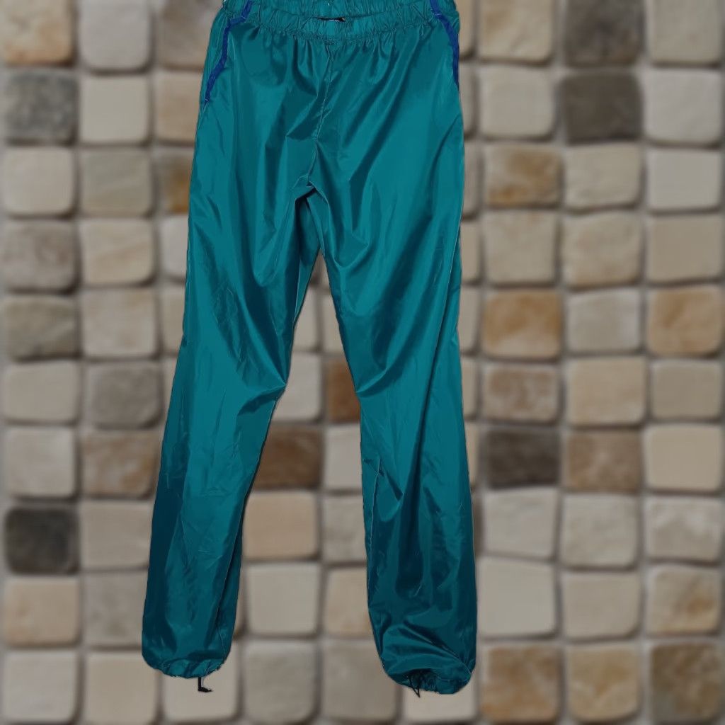 Rains VINTAGE Pro Ranier Men XL Rain Pants Windbreaker Rain Hike Outdoor Nylon Jogger Elastic Pocketed 35" Inseam Outdoor Fishing Hiking Camping blue/Teal Size US 36 / EU 52 - 1 Thumbnail