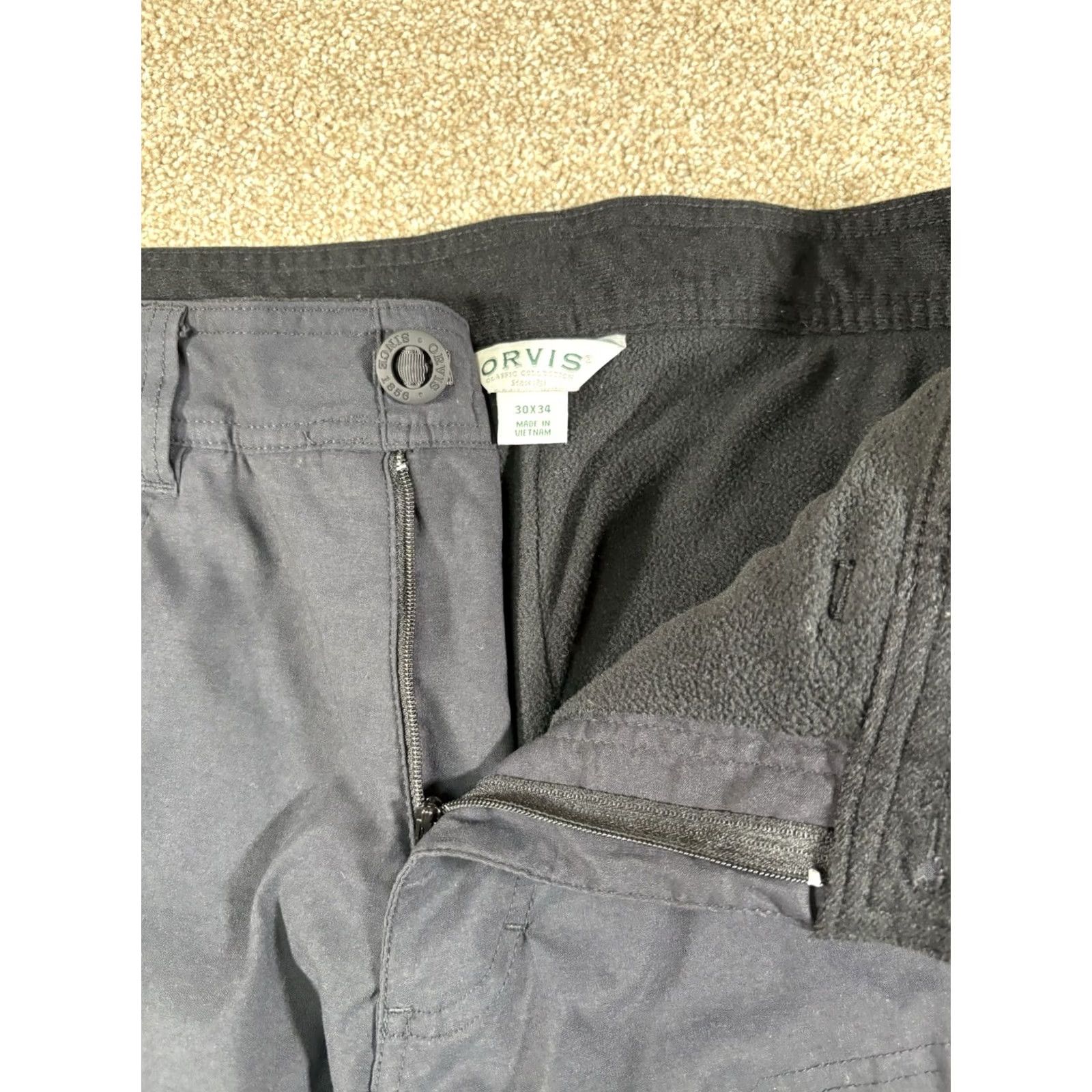 Orvis Orvis Pants Mens 30x32 Tag 30x34 Black Straight Leg Fleece Lined Stretch Size US 30 / EU 46 - 5 Thumbnail