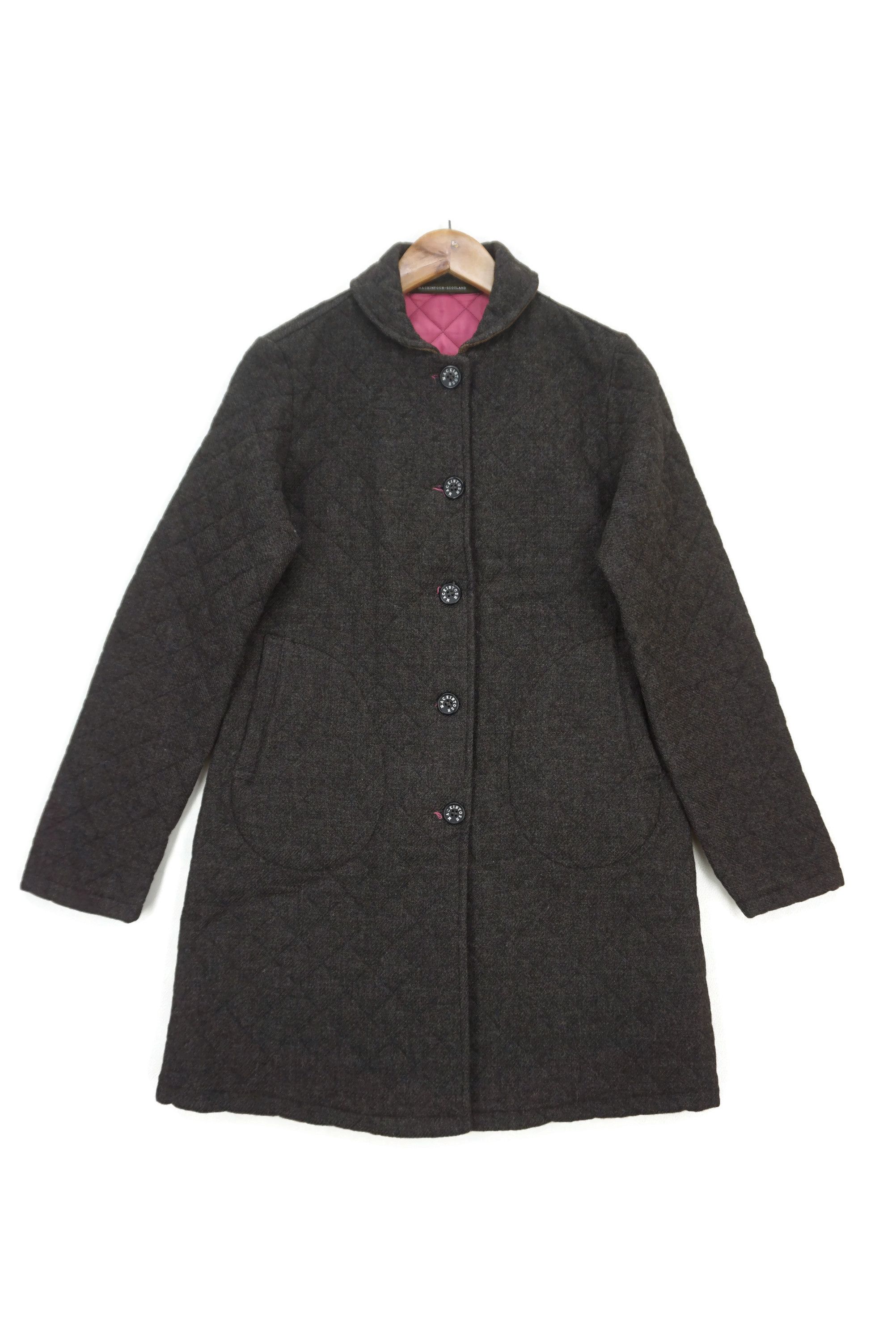 Mackintosh Quilted Lining Wool Jacket Long Coat Made in Scotland Size XS / US 0-2 / IT 36-38 - 1 Thumbnail