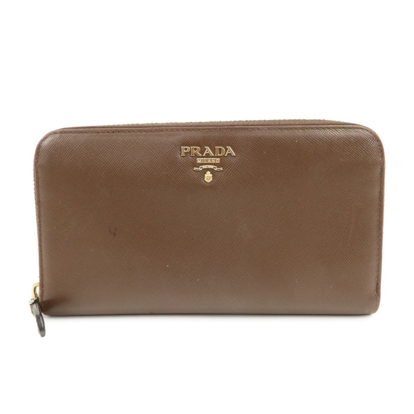 Prada Prada Saffiano Zippy Wallet Brown Size ONE SIZE - 1 Thumbnail