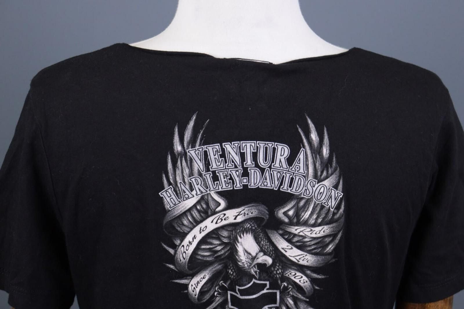 Designer Harley Davidson Black Big Logo Drawstring Top Tunic Shirt Size ONE SIZE - 9 Thumbnail