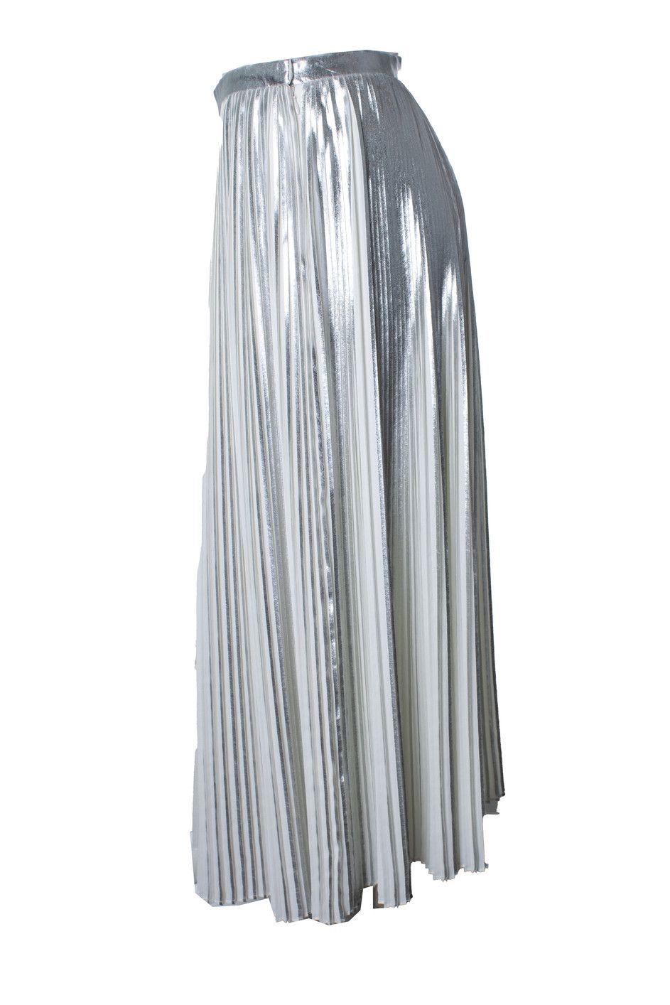 Valentino Valentino Garavani, pleated metallic maxi skirt Size 28" / US 6 / IT 42 - 2 Thumbnail