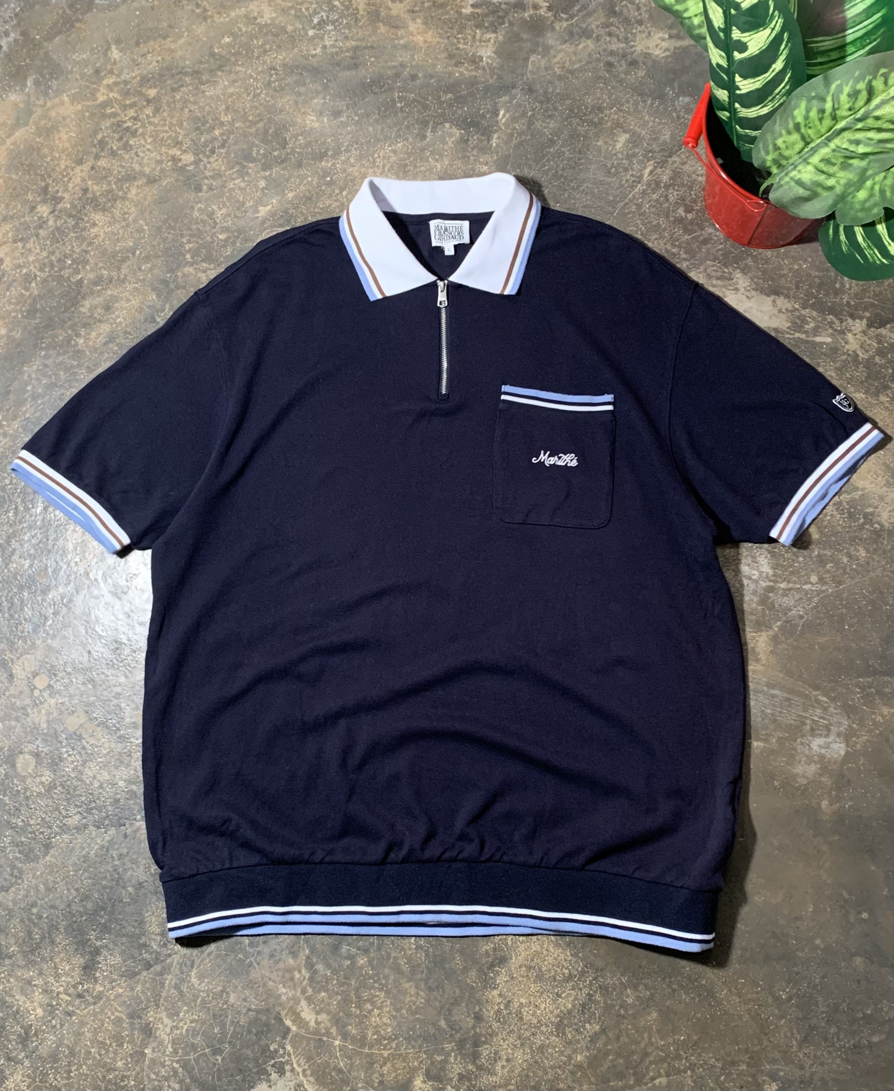 Marithe + Francois Girbaud Marithe Francois Gibraud Polo Zipper Shirt Size US L / EU 52-54 / 3 - 1 Thumbnail