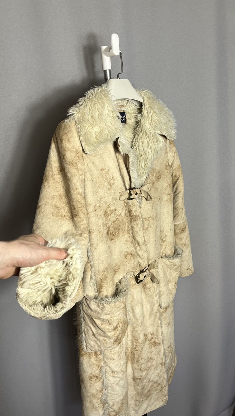 Armani Armani Jeans Y2K Faux Faux Fur Midi Jacket Long Coat Parka Size M / US 6-8 / IT 42-44 - 11 Thumbnail