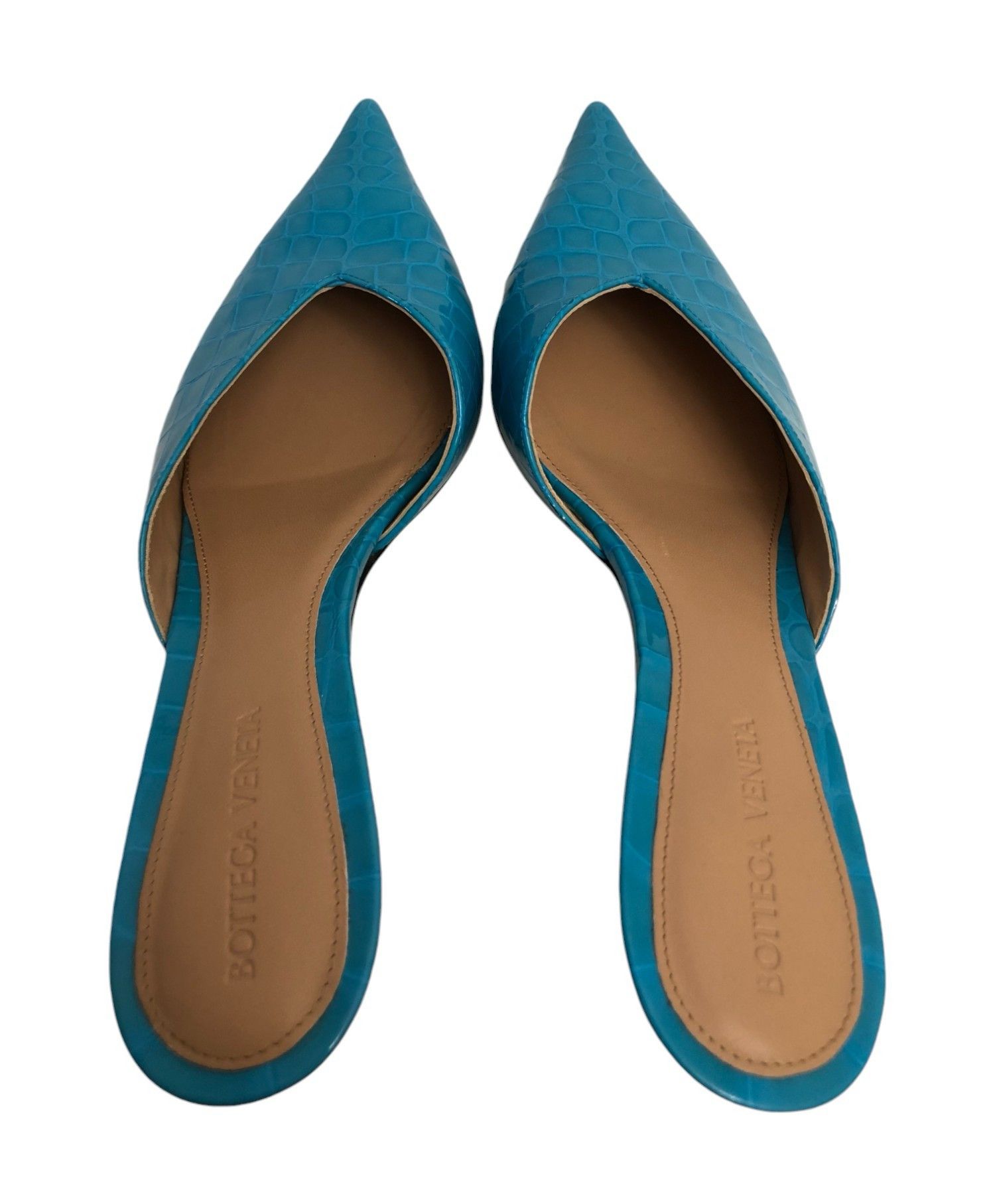 Bottega Veneta Bottega Veneta Punta Mule Pump in Croc-embossed Leather Pool Size US 9 / IT 39 - 11 Thumbnail