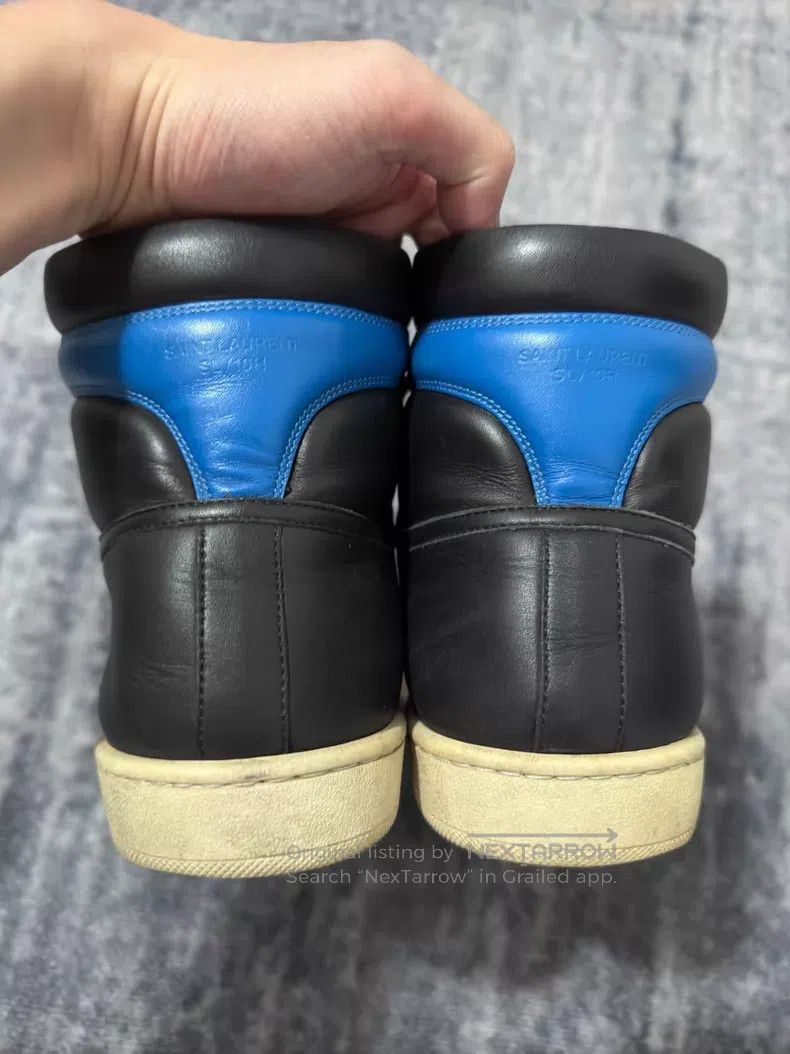 Saint Laurent Paris Saint Laurent Paris Blue and Black Leather High Top Sneake Size US 7 / EU 40 - 5 Thumbnail
