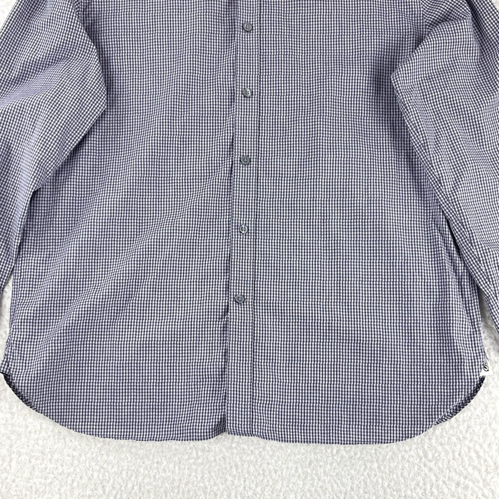 John Varvatos John Varvatos Gray Plaid Dress Shirt Mens Size XL Long Sleeve Cotton Regular Fit Size 46R - 5 Thumbnail