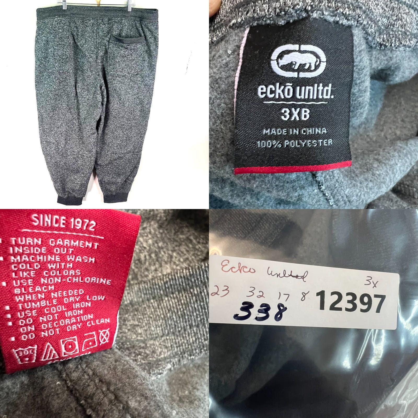 Ecko Unltd. Ecko Jogger Sweat Pants Mens Size 3XB Gray Drawstring Pockets Heavyweight NWT Size US 39 - 8 Thumbnail