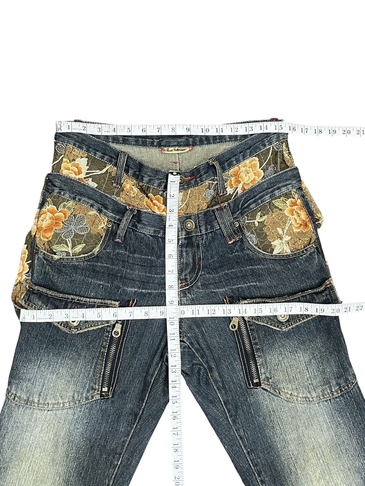 Pure Blue Japan Ultra Rare Gumu Grunge Mudwash Karakuri Sukajan Denim XL Size US 31 - 12 Thumbnail