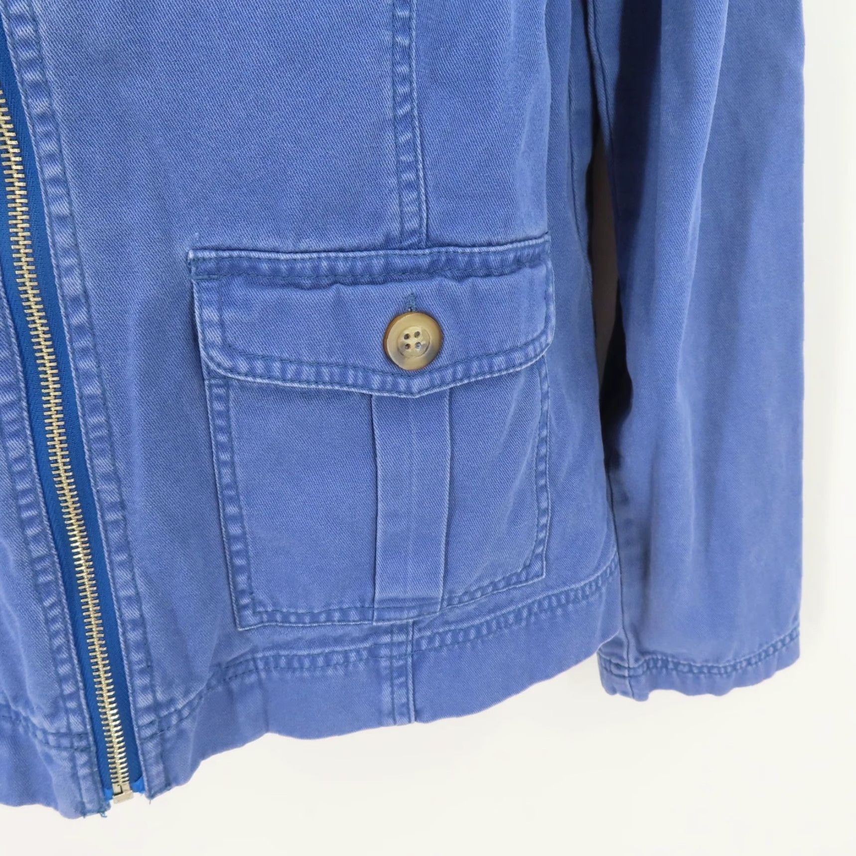 Denime Fresh Produce Womens Jacket Denim Blue Collared Basic Jacket M Size Blue Denim Size M / US 6-8 / IT 42-44 - 4 Thumbnail